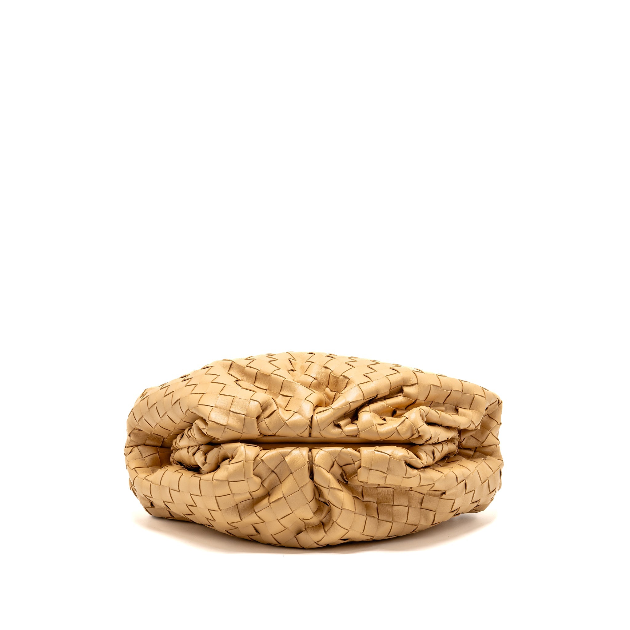 BOTTEGA VENETA POUCH INTRECCIATO LEATHER BEIGE GHW
