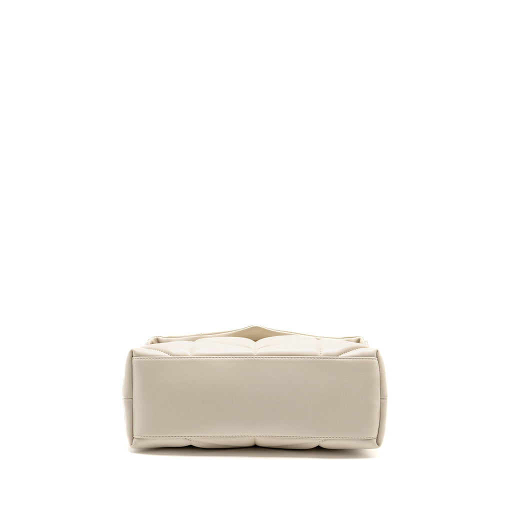 SAINT LAURENT/YSL SMALL LOULOU PUFFER SHOULDER BAG LAMBSKIN BLANC VINTAGE GHW