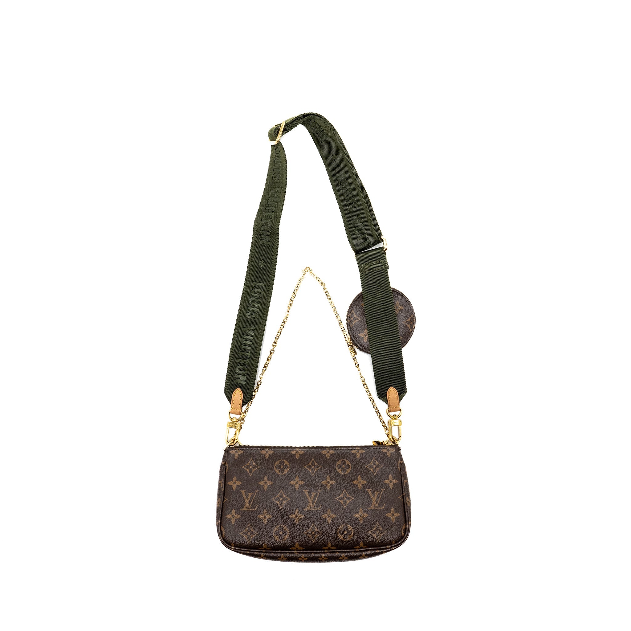 LOUIS VUITTON MULTI POCHETTE ACCESSORIES MONOGRAM CANVAS KHAKI GHW