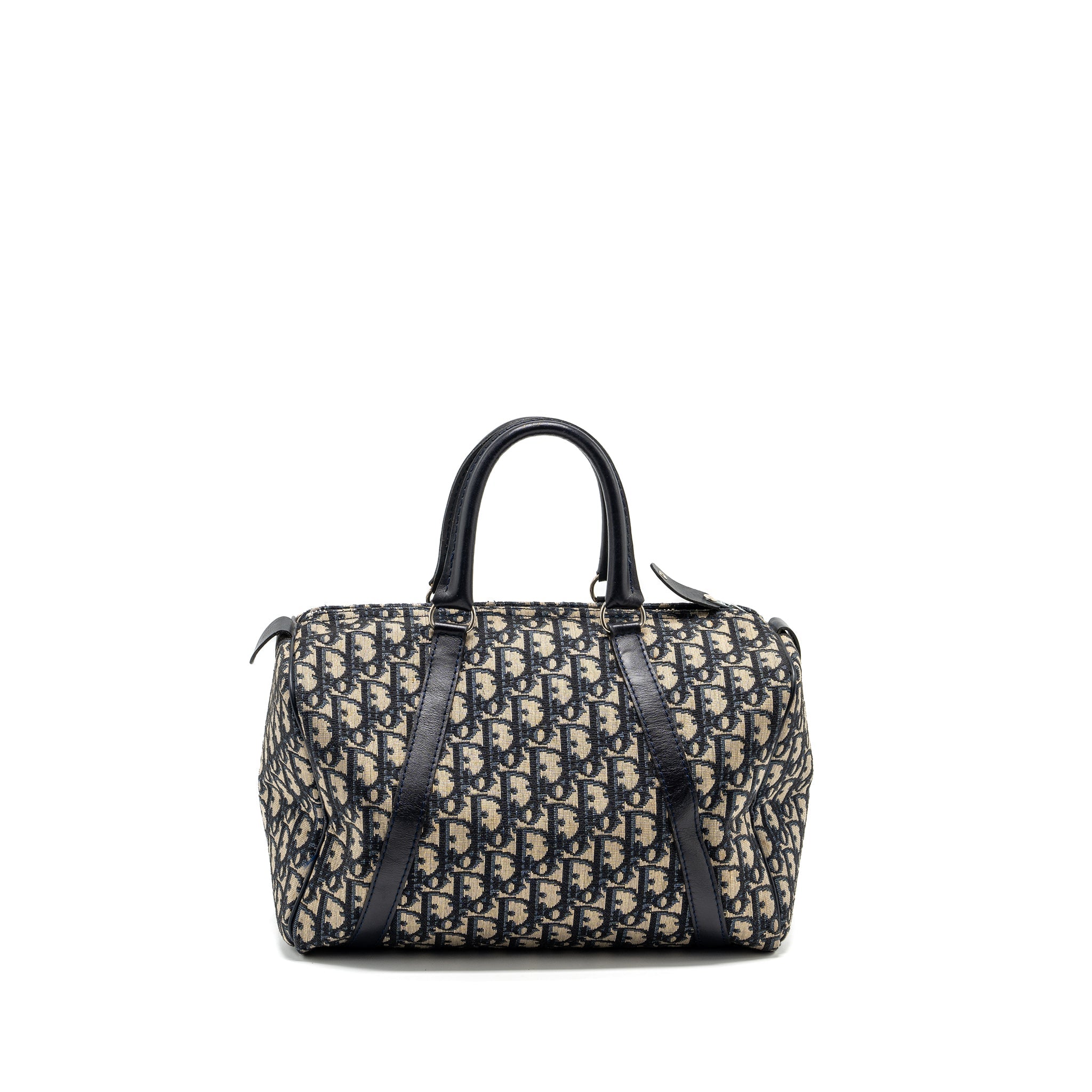DIOR VINTAGE BOWLING BAG BLUE OBLIQUE CANVAS SHW