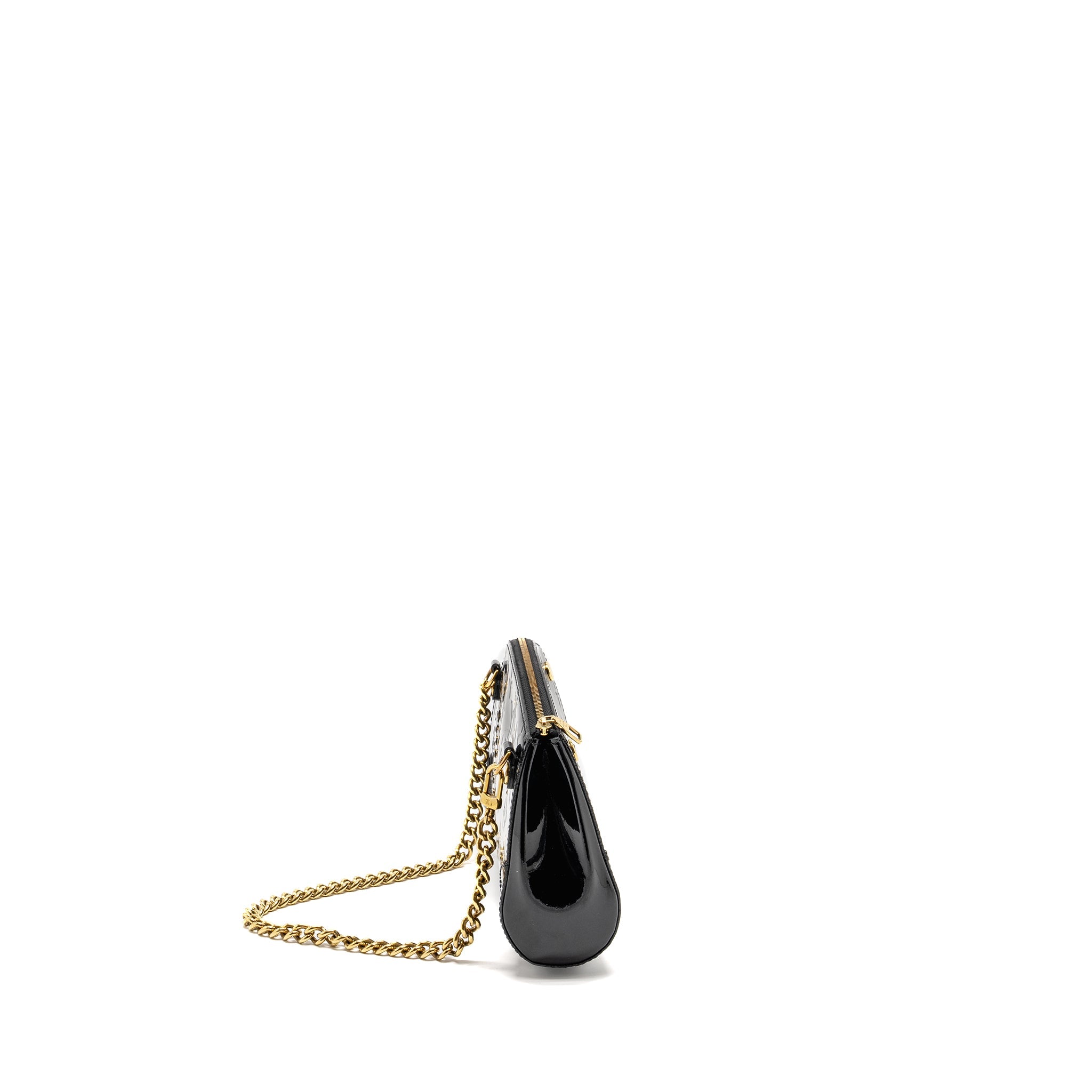 LOUIS VUITTON VERNIS SANTA MONICA CLUTCH PATENT BLACK GHW