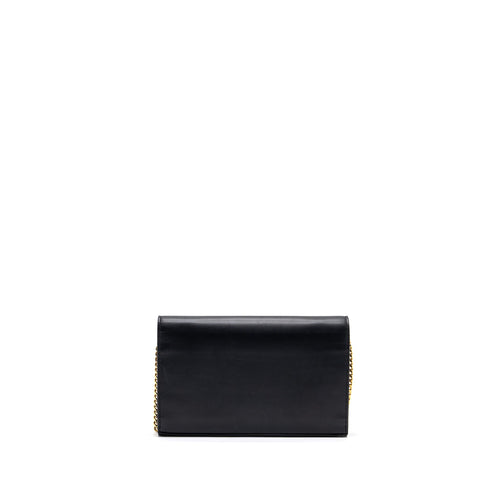 SAINT LAURENT FLAP CHAIN BAG LAMBSKIN BLACK GHW