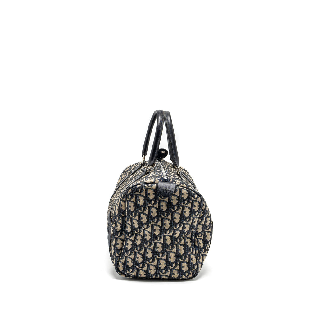 DIOR VINTAGE BOWLING BAG BLUE OBLIQUE CANVAS SHW