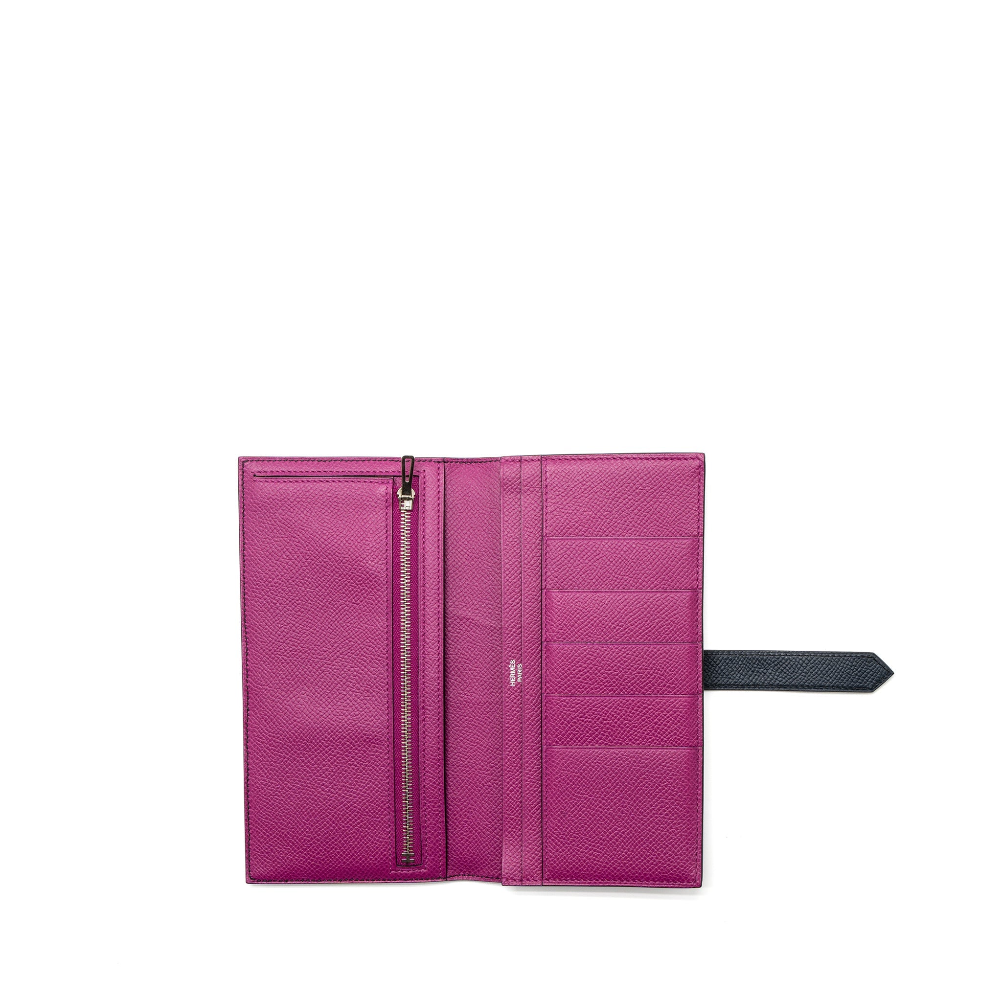HERMES BEARN LONG WALLET EPSOM BLUE INDIGO/ROSE POURPRE SHW