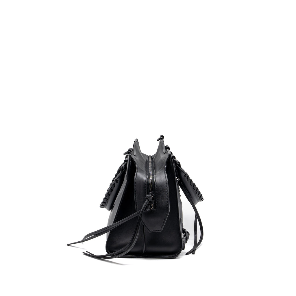 BALENCIAGA NEO CLASSIC SMALL HANDBAG CALFSKIN BLACK BLACK/RUTHENIUM HARDWARE