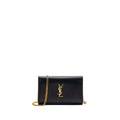 SAINT LAURENT FLAP CHAIN BAG LAMBSKIN BLACK GHW