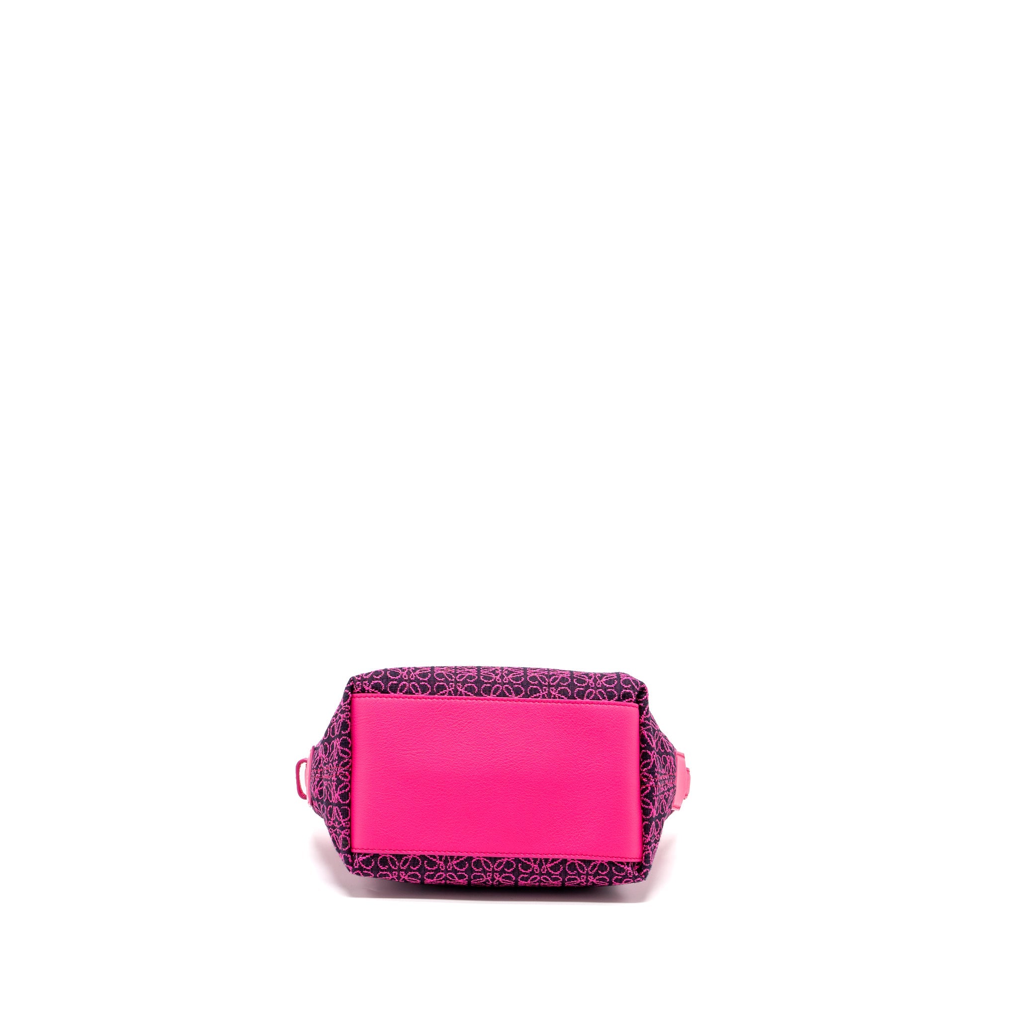 LOEWE SMALL CUBI BAG ANAGRAM JACQUARD/CALFSKIN PINK/ BLACK GHW