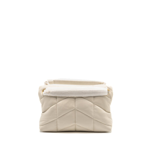 SAINT LAURENT/YSL SMALL LOULOU PUFFER SHOULDER BAG LAMBSKIN BLANC VINTAGE GHW
