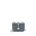 VALENTINO GARAVANI ROCKSTUD GLAM LOCK CHAIN BAG LEATHER LIGHT BLUE LGHW