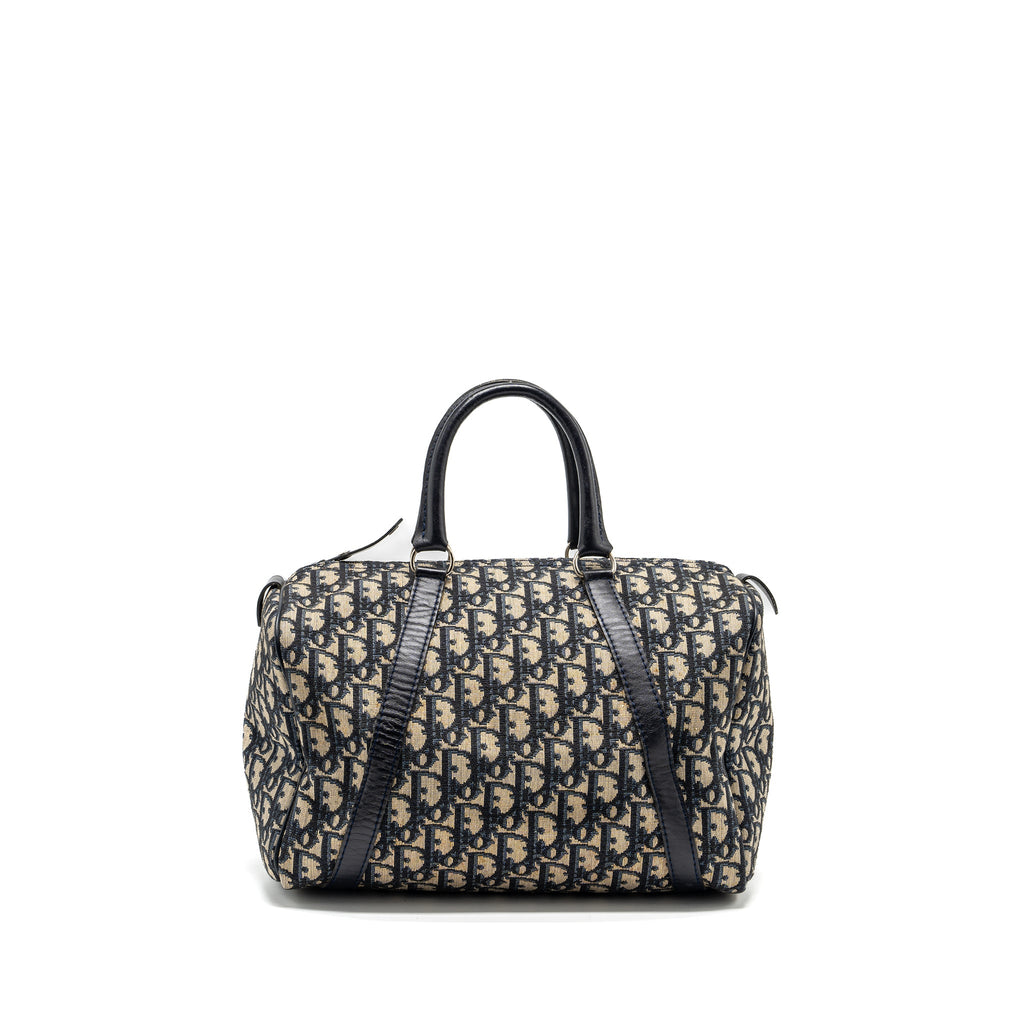 DIOR VINTAGE BOWLING BAG BLUE OBLIQUE CANVAS SHW