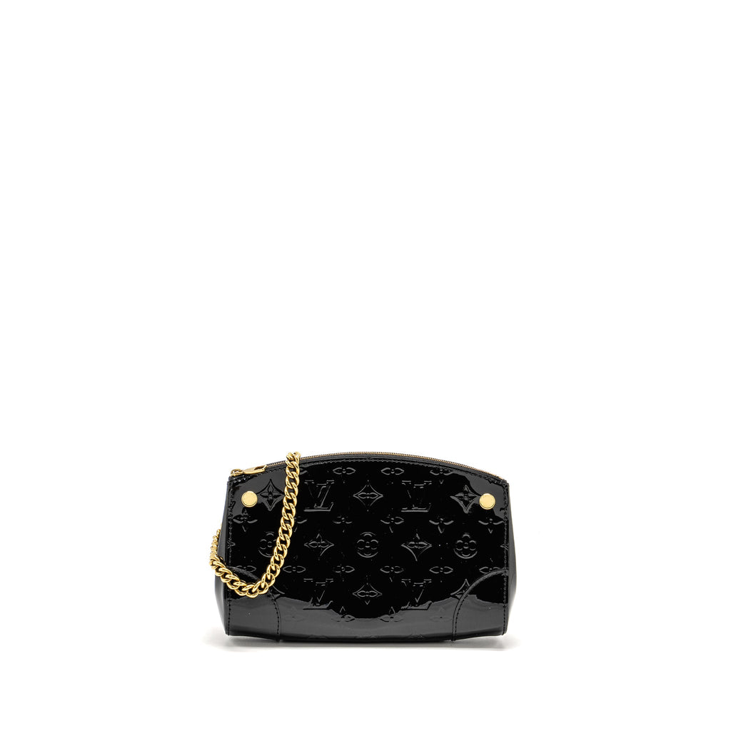 LOUIS VUITTON VERNIS SANTA MONICA CLUTCH PATENT BLACK GHW