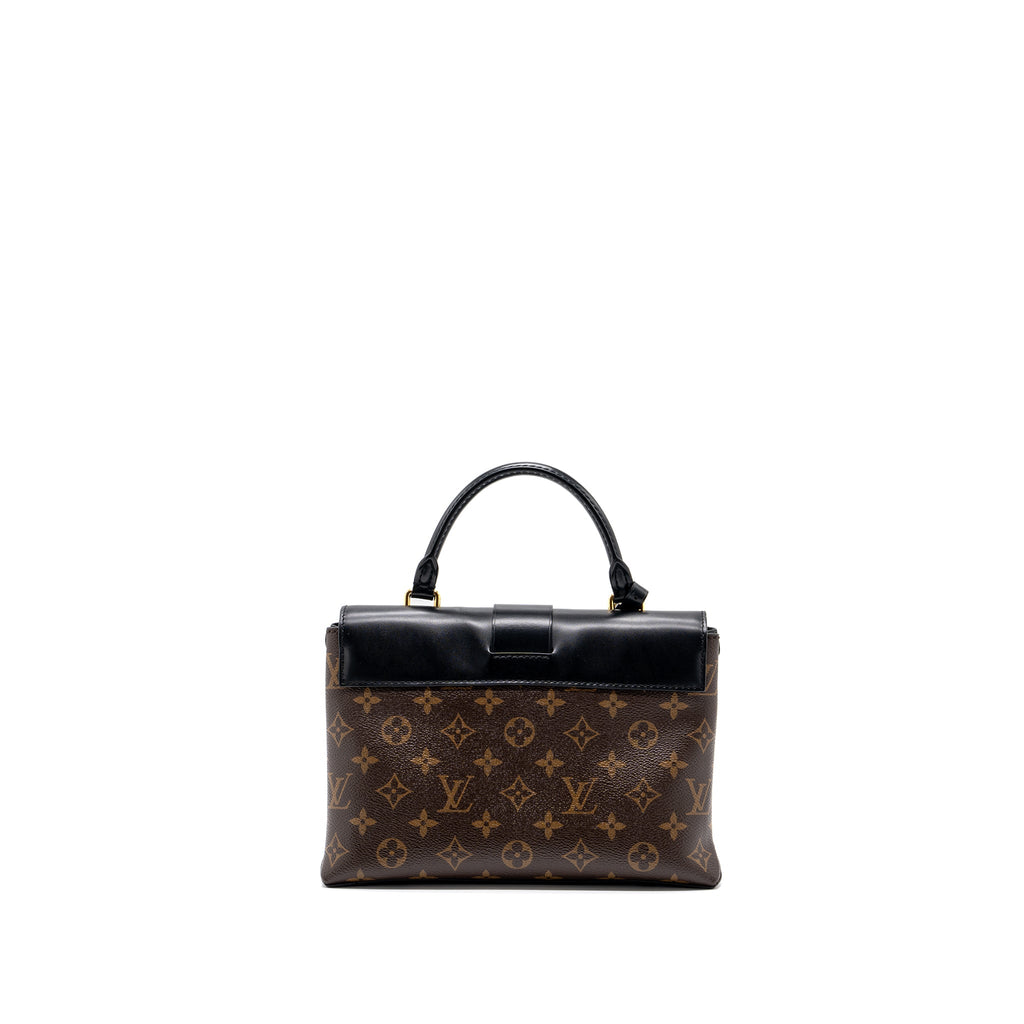 LOUIS VUITTON TOP HANDLE FLAP BAG MONOGRAM CANVAS / CALFSKIN BLACK GHW
