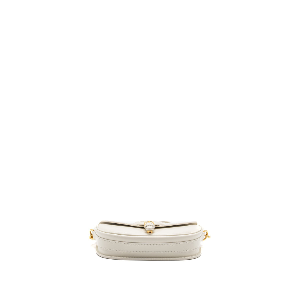 DIOR BOBBY EAST-WEST BAG BOX CALFSKIN WHITE GHW