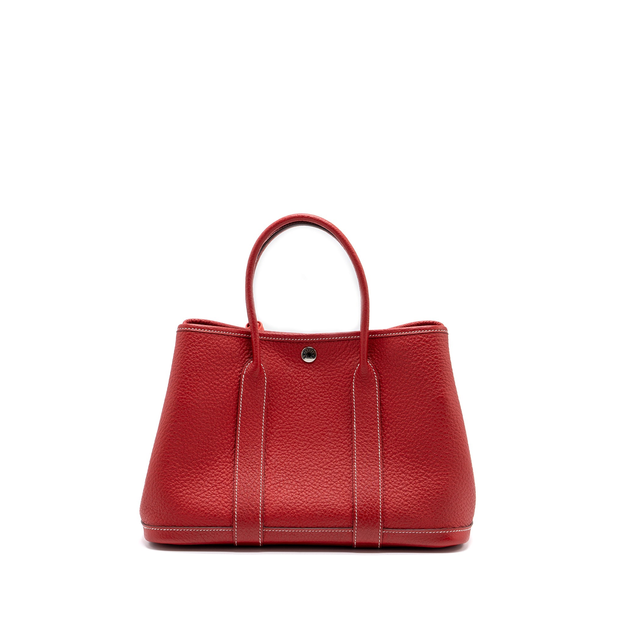 HERMES GARDEN PARTY 30 NEGONDA LEATHER ROUGE CASAQUE SHW