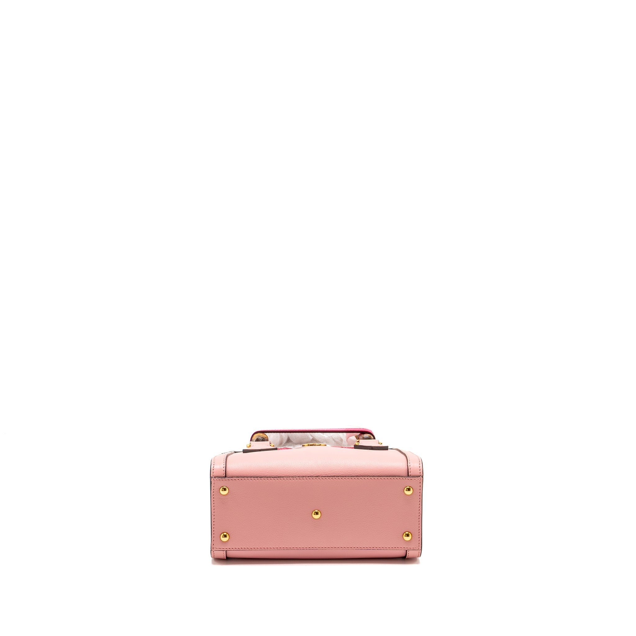 GUCCI MINI DIANA BAMBOO TOTE BAG LEATHER PINK GHW