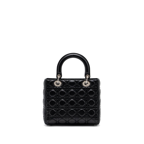 DIOR MEDIUM LADY DIOR LAMBSKIN BLACK SHW