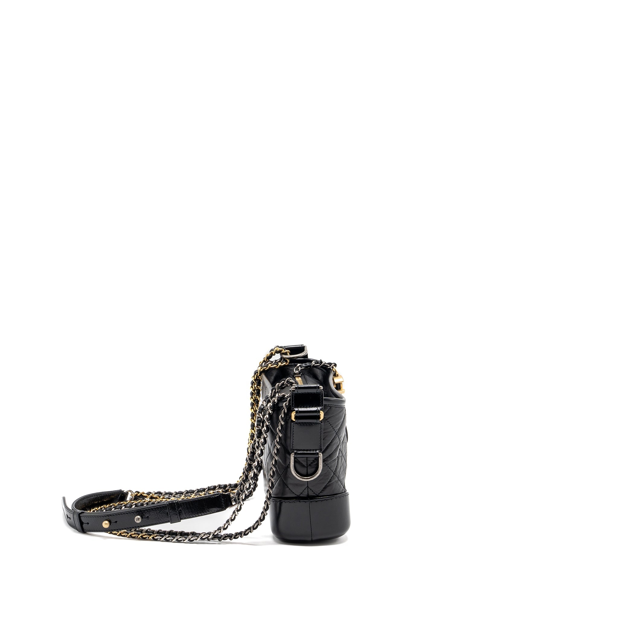 CHANEL SMALL GABRIELLE HOBO BAG CALFSKIN BLACK MULTICOLOUR HARDWARE