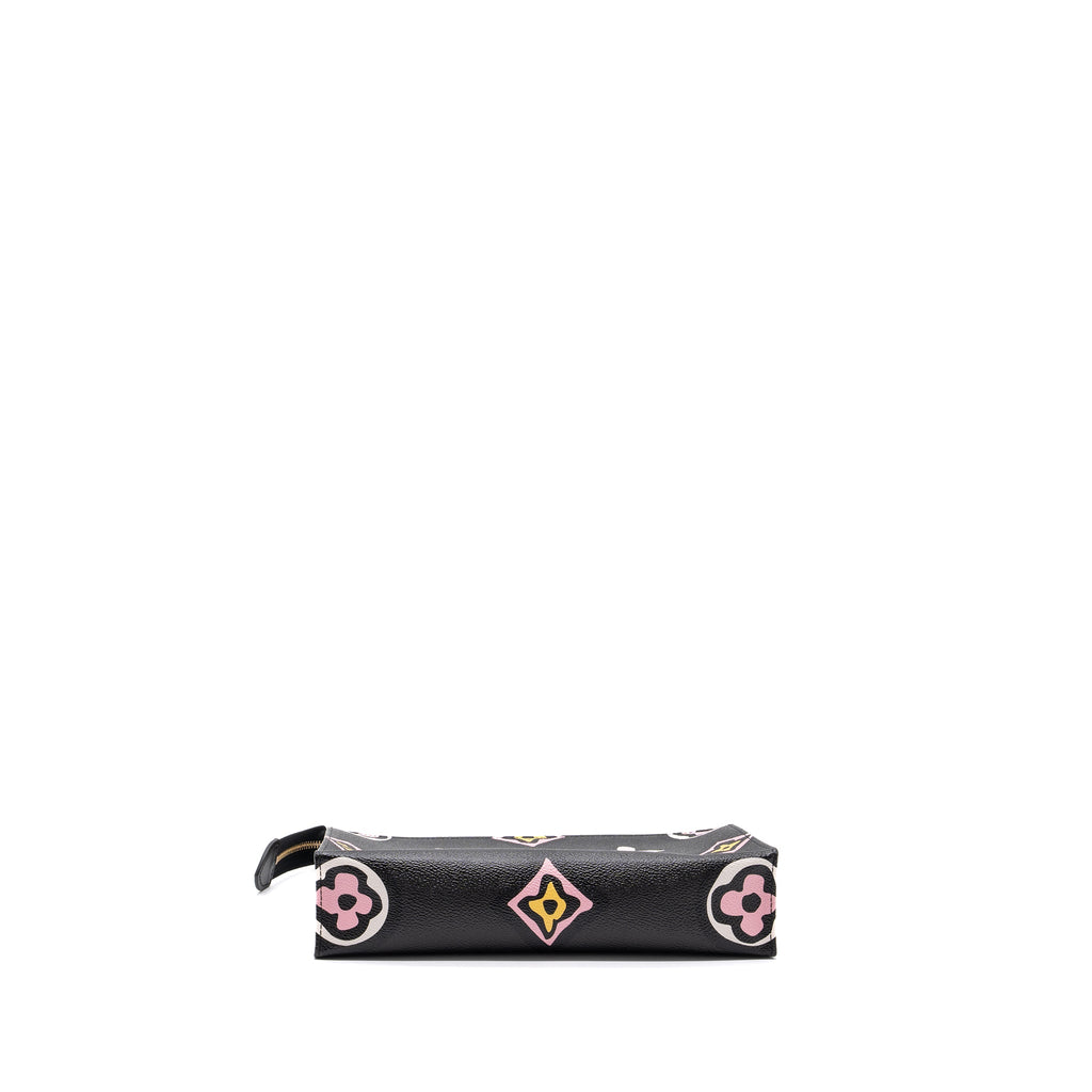 LOUIS VUITTON WILD AT HEART TOILETRY POCHETTE CANVAS BLACK / WHITE/ PINK GHW