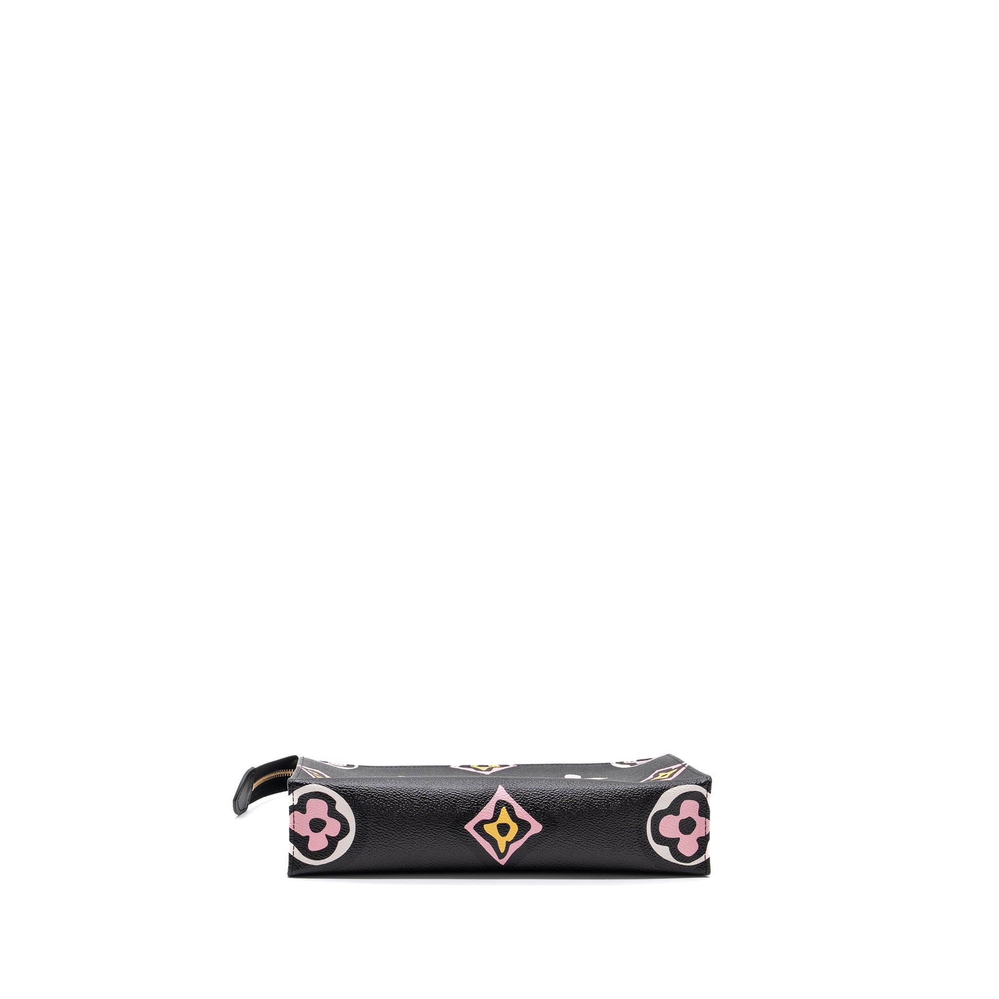 LOUIS VUITTON WILD AT HEART TOILETRY POCHETTE CANVAS BLACK / WHITE/ PINK GHW