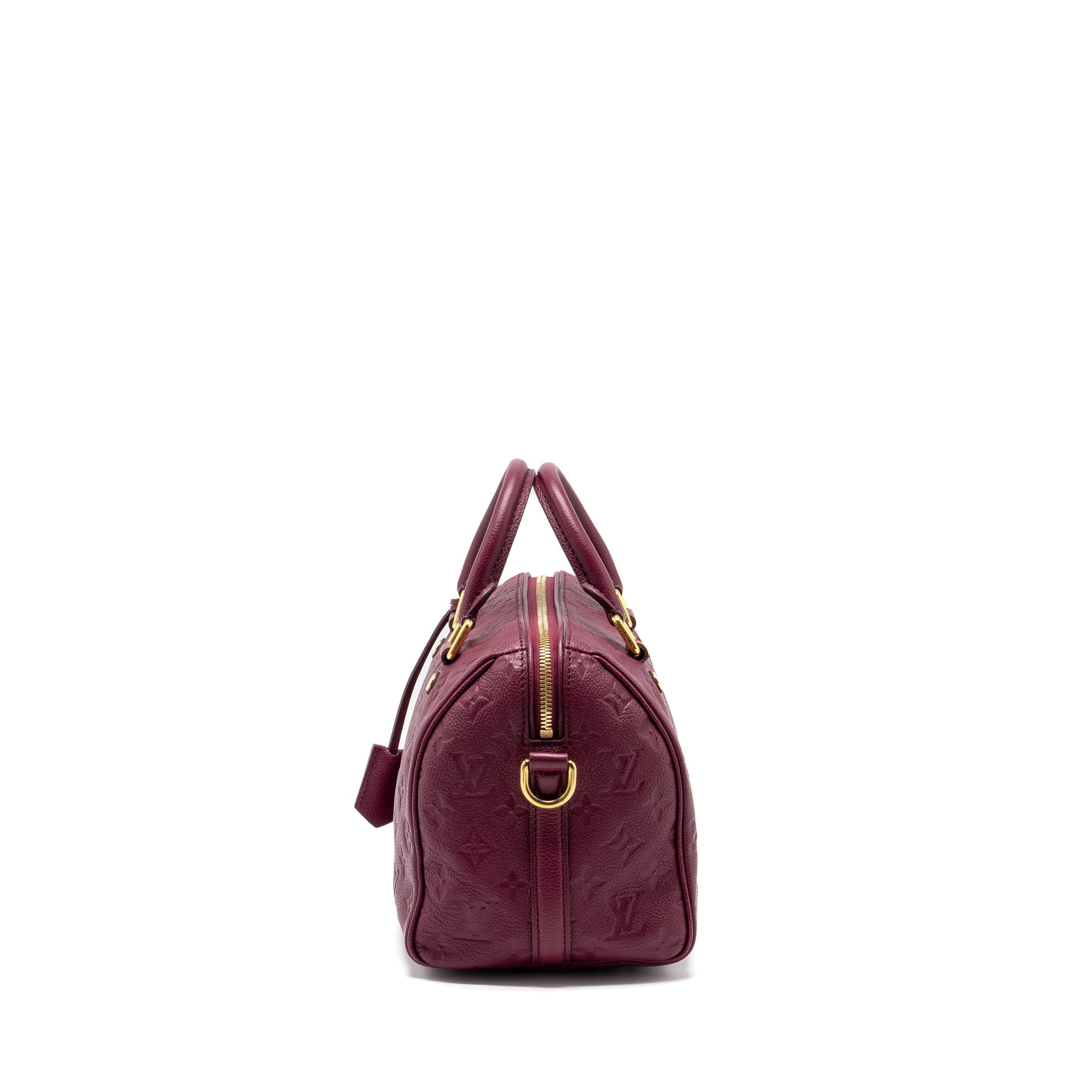 LOUIS VUITTON SPEEDY 25 BANDOULIERE MONOGRAM EMPREINTE PURPLE GHW