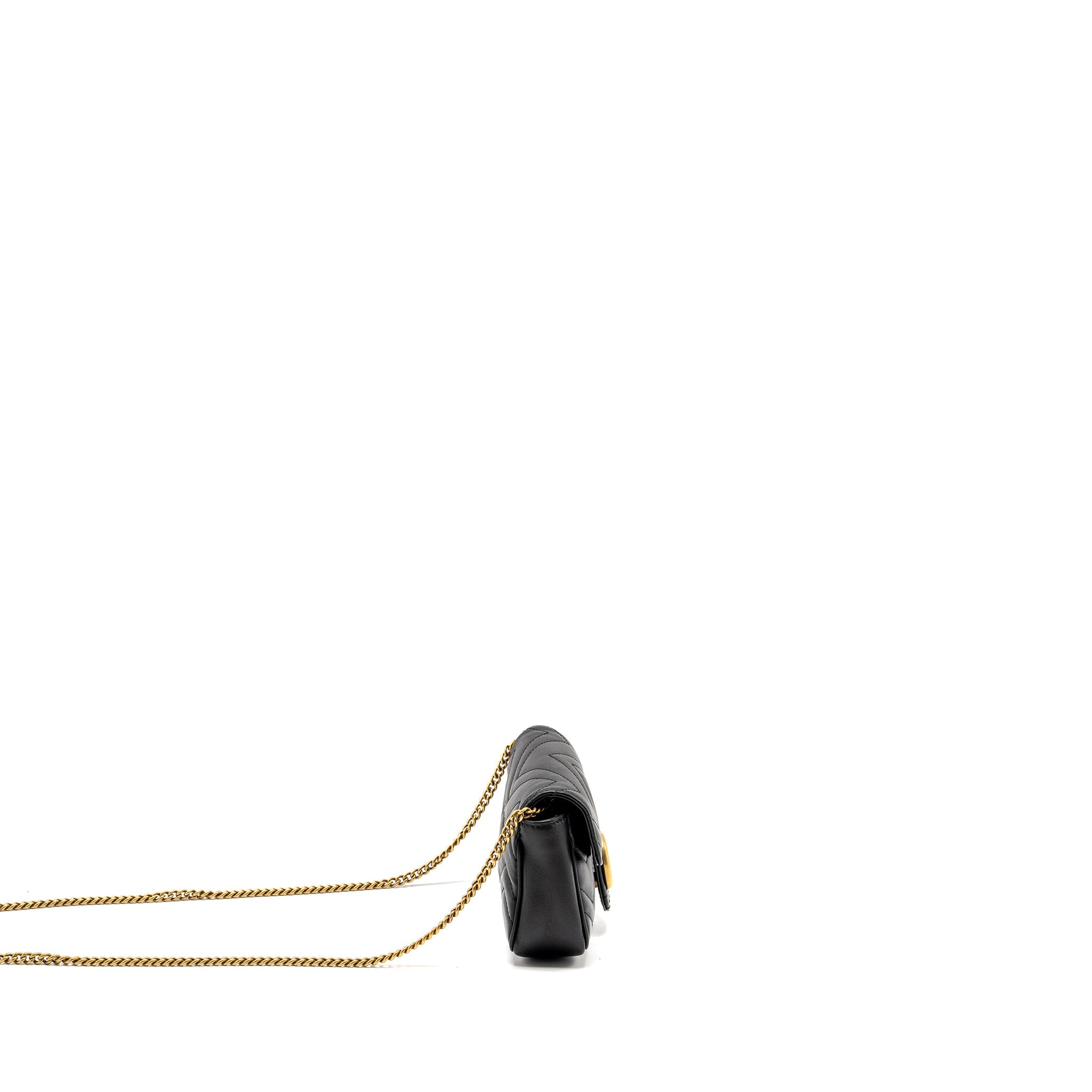GUCCI SUPER MINI MARMONT CALFSKIN BLACK GHW