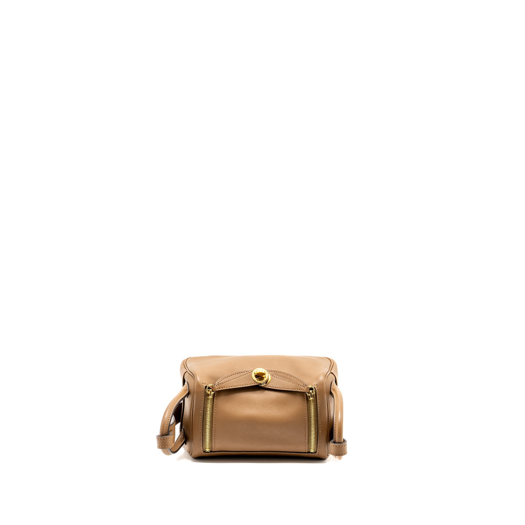 HERMES MINI LINDY SWIFT ALEZAN/BISCUIT GHW