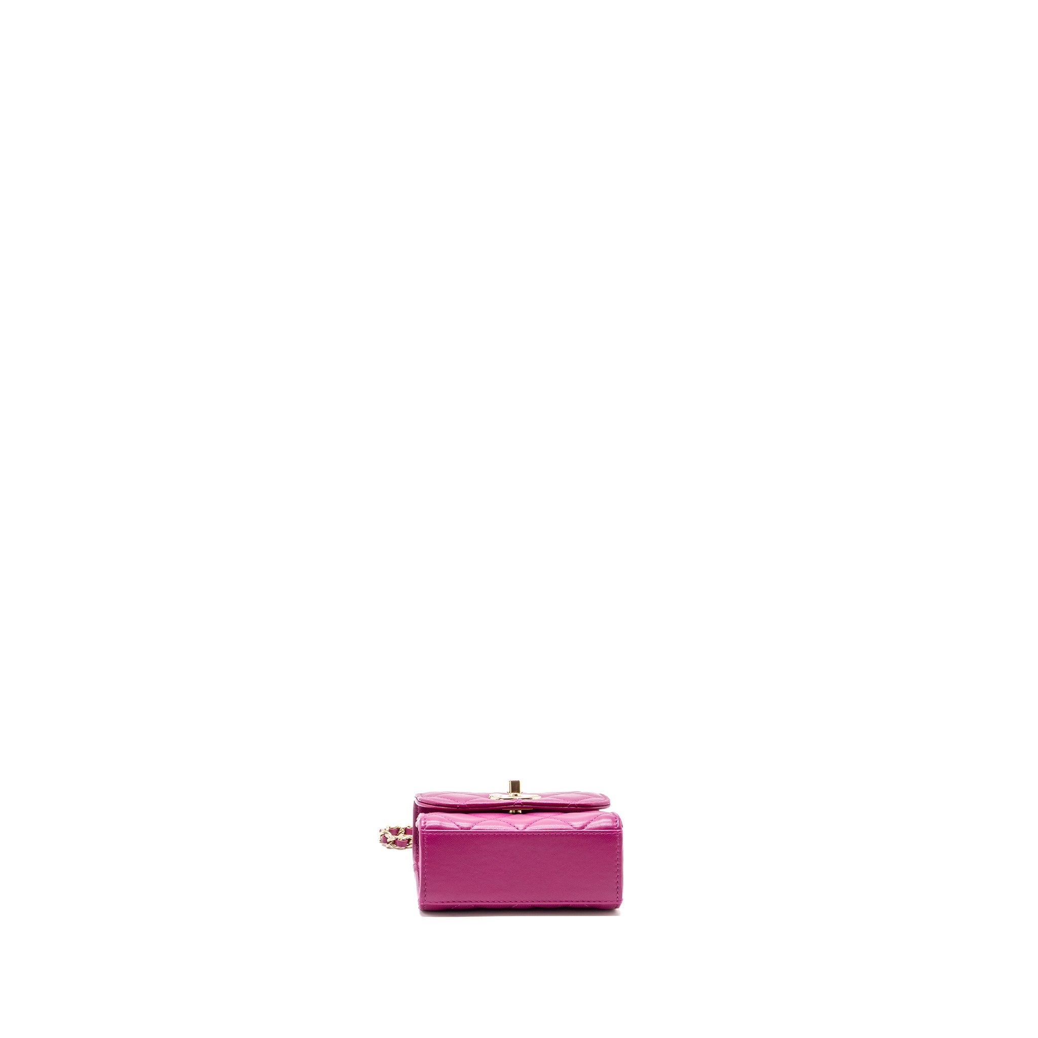 CHANEL MINI TRENDY CC CLUTCH LAMBSKIN PINK LGHW