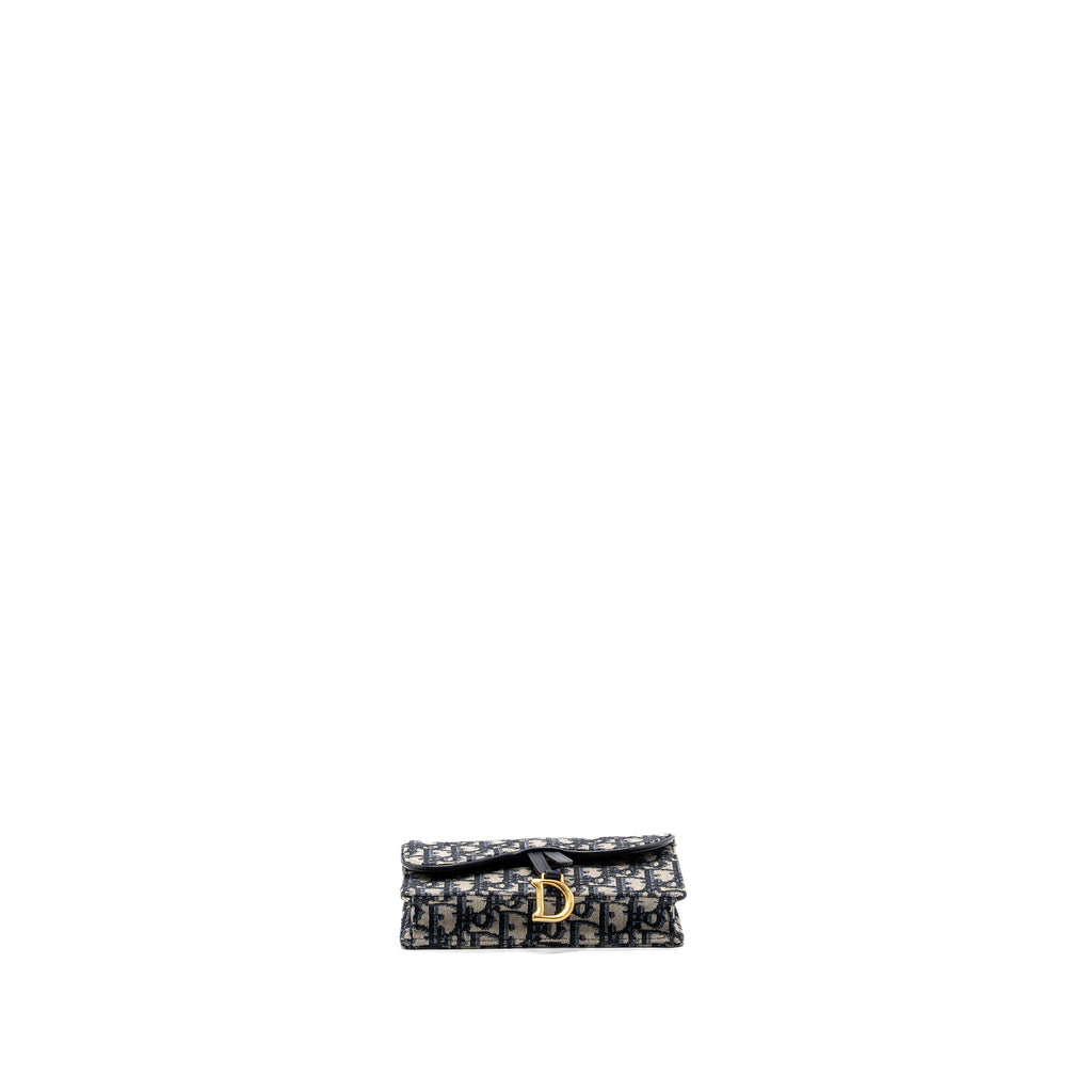 DIOR SADDLE BELT POUCH DIOR OBLIQUE JACQUARD BLUE GHW