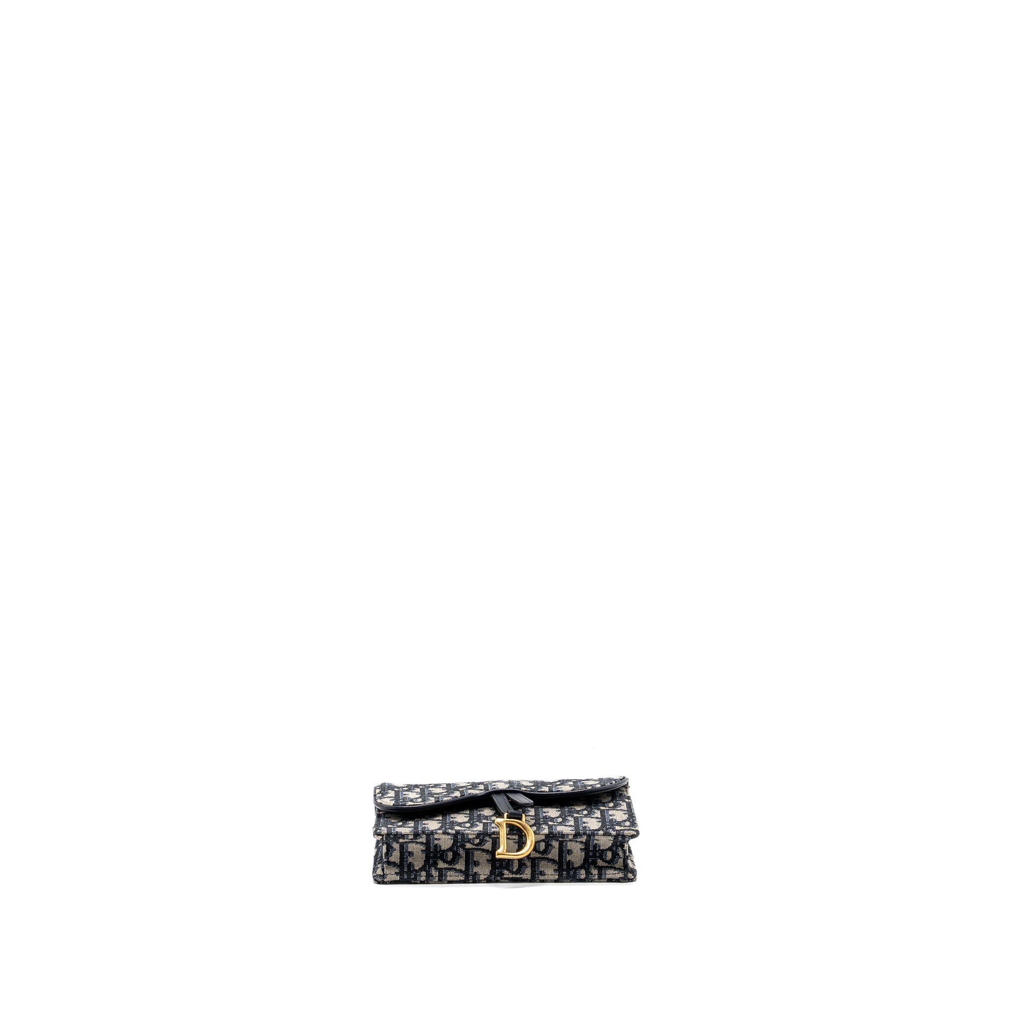 DIOR SADDLE BELT POUCH DIOR OBLIQUE JACQUARD BLUE GHW