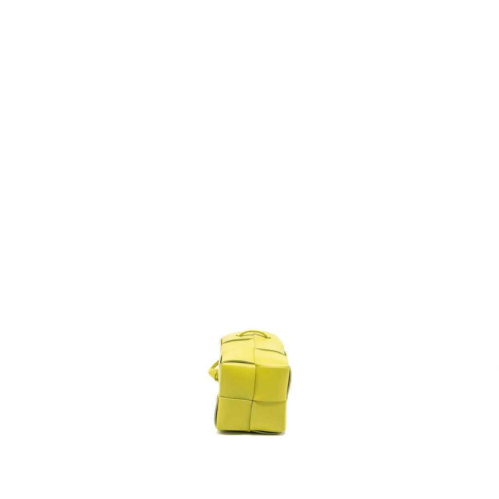BOTTEGA VENETA MINI CASSETTE BUCKET BAG LAMBSKIN YELLOW