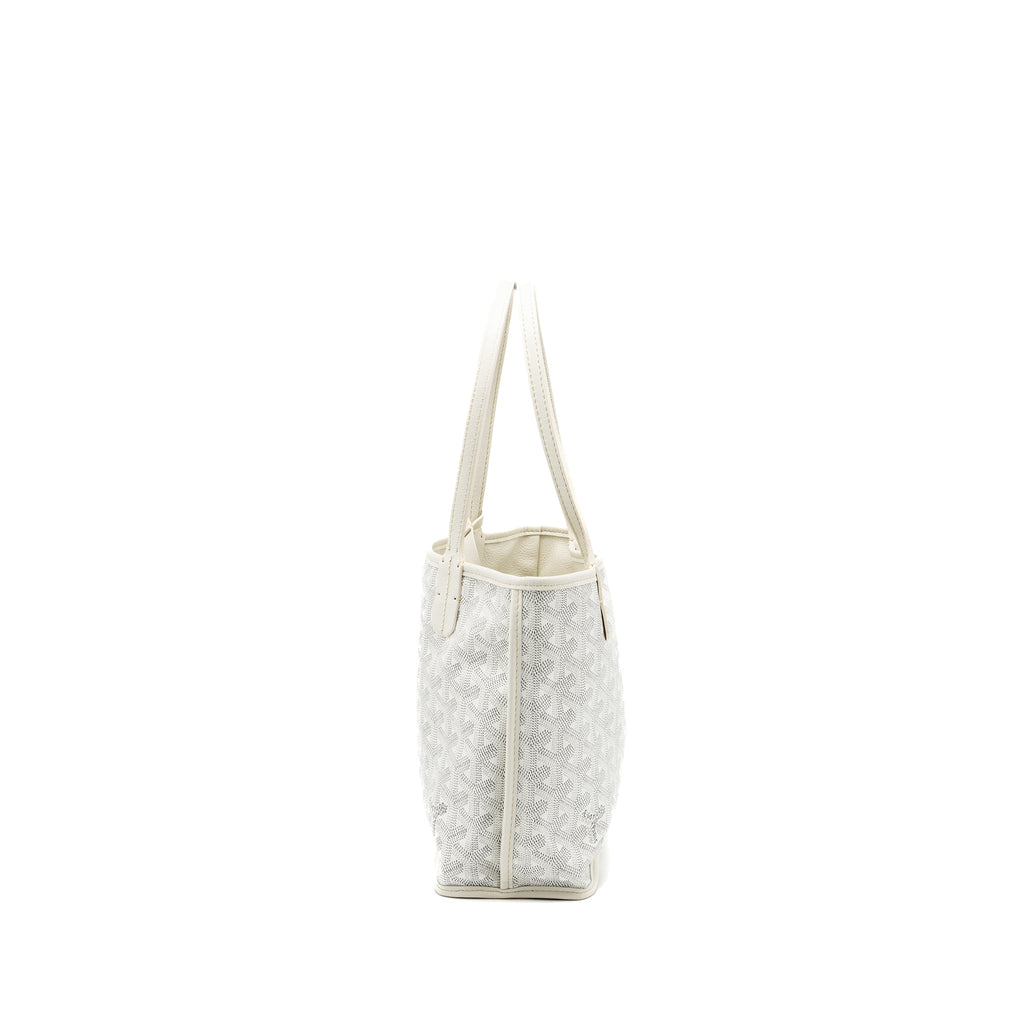 GOYARD MINI ANJOU TOTE BAG GOYARDINE CANVAS WHITE SHW
