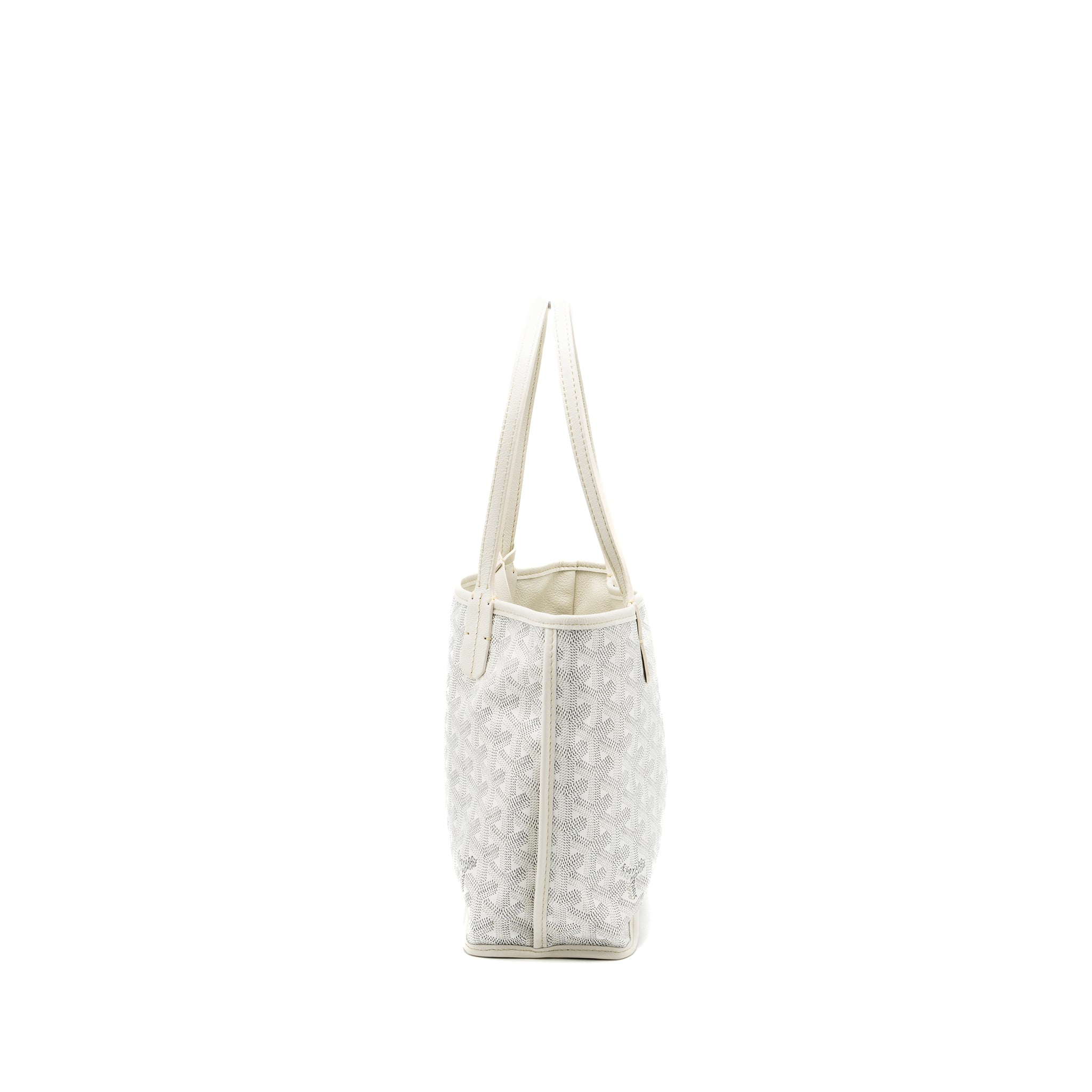 GOYARD MINI ANJOU TOTE BAG GOYARDINE CANVAS WHITE SHW