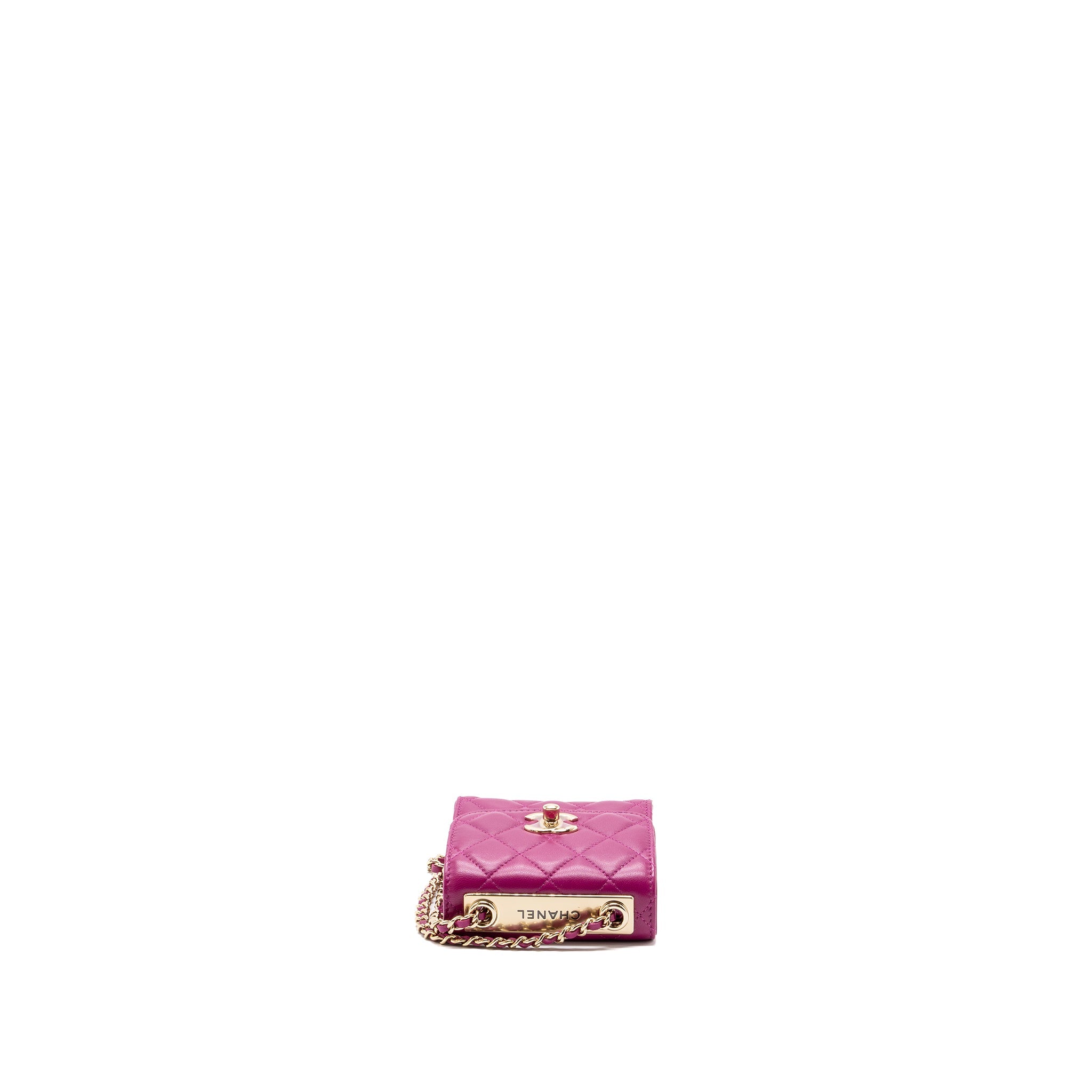 CHANEL MINI TRENDY CC CLUTCH LAMBSKIN PINK LGHW