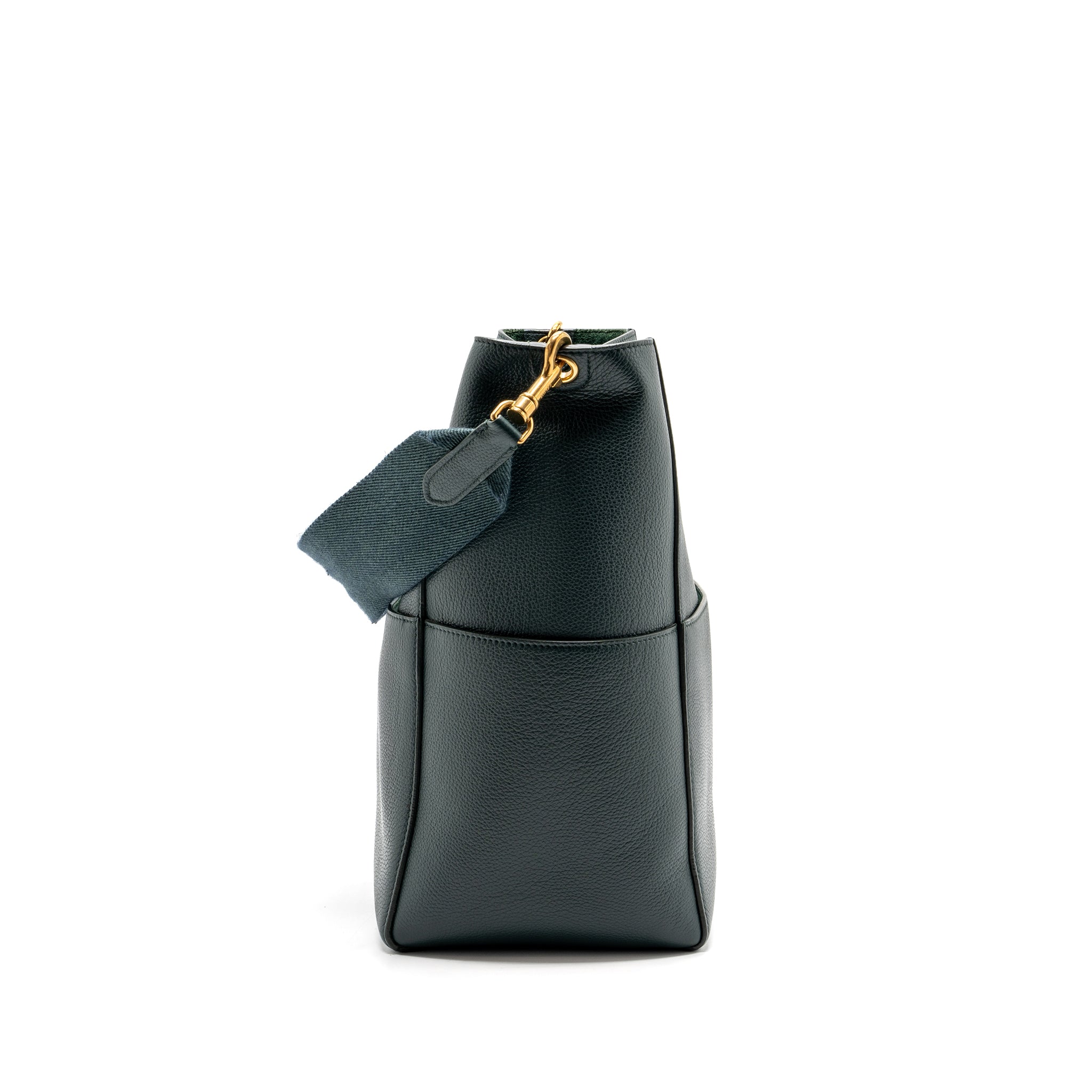 CELINE SANGLE BUCKET BAG CALFSKIN DARK GREEN GHW