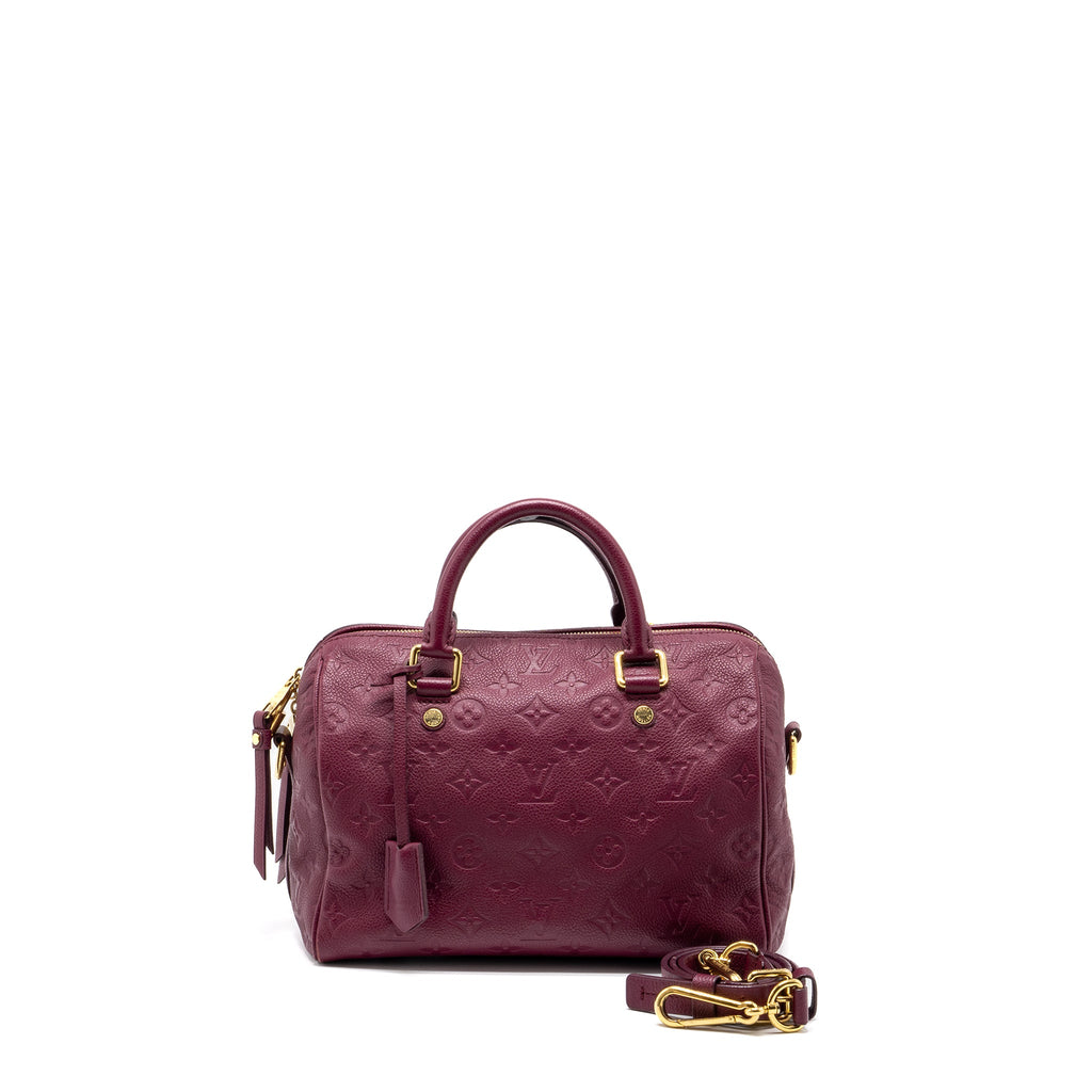 LOUIS VUITTON SPEEDY 25 BANDOULIERE MONOGRAM EMPREINTE PURPLE GHW