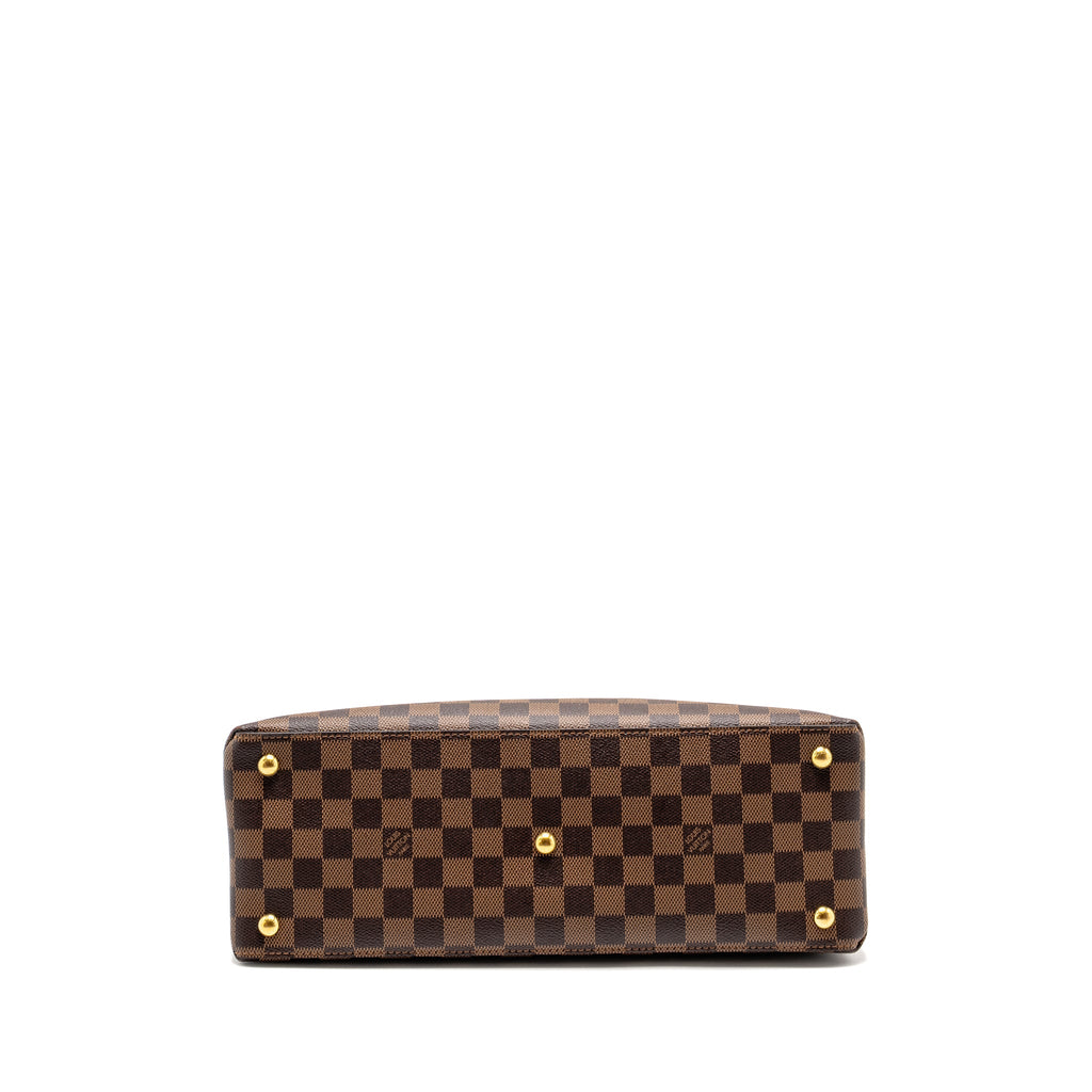 LOUIS VUITTON RIVERSIDE TOTE BAG DAMIER EBENE CANVAS RED/BROWN GHW