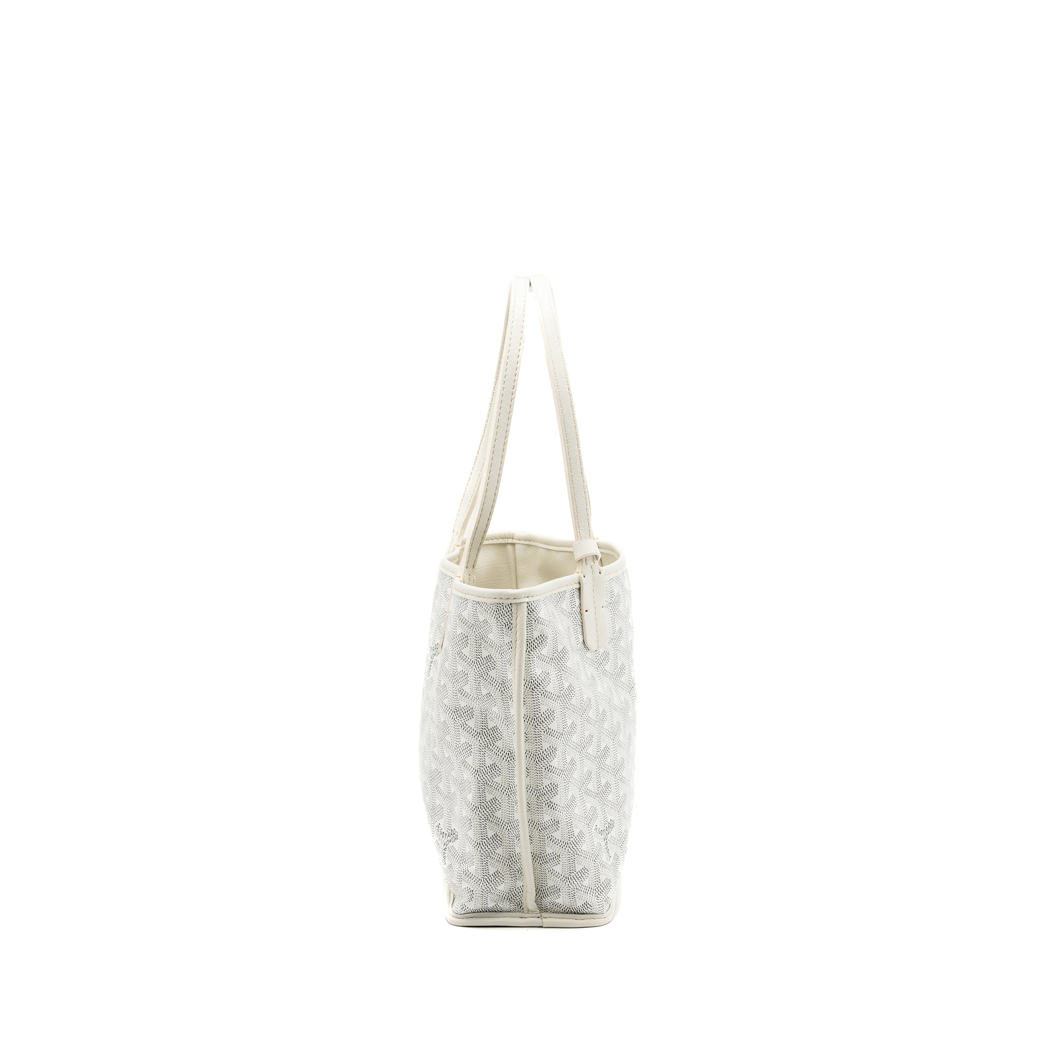 GOYARD MINI ANJOU TOTE BAG GOYARDINE CANVAS WHITE SHW