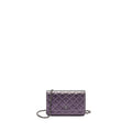 CHANEL CLASSIC WALLET ON CHAIN LAMBSKIN IRIDESCENT PURPLE RUTHENIUM HARDWARE