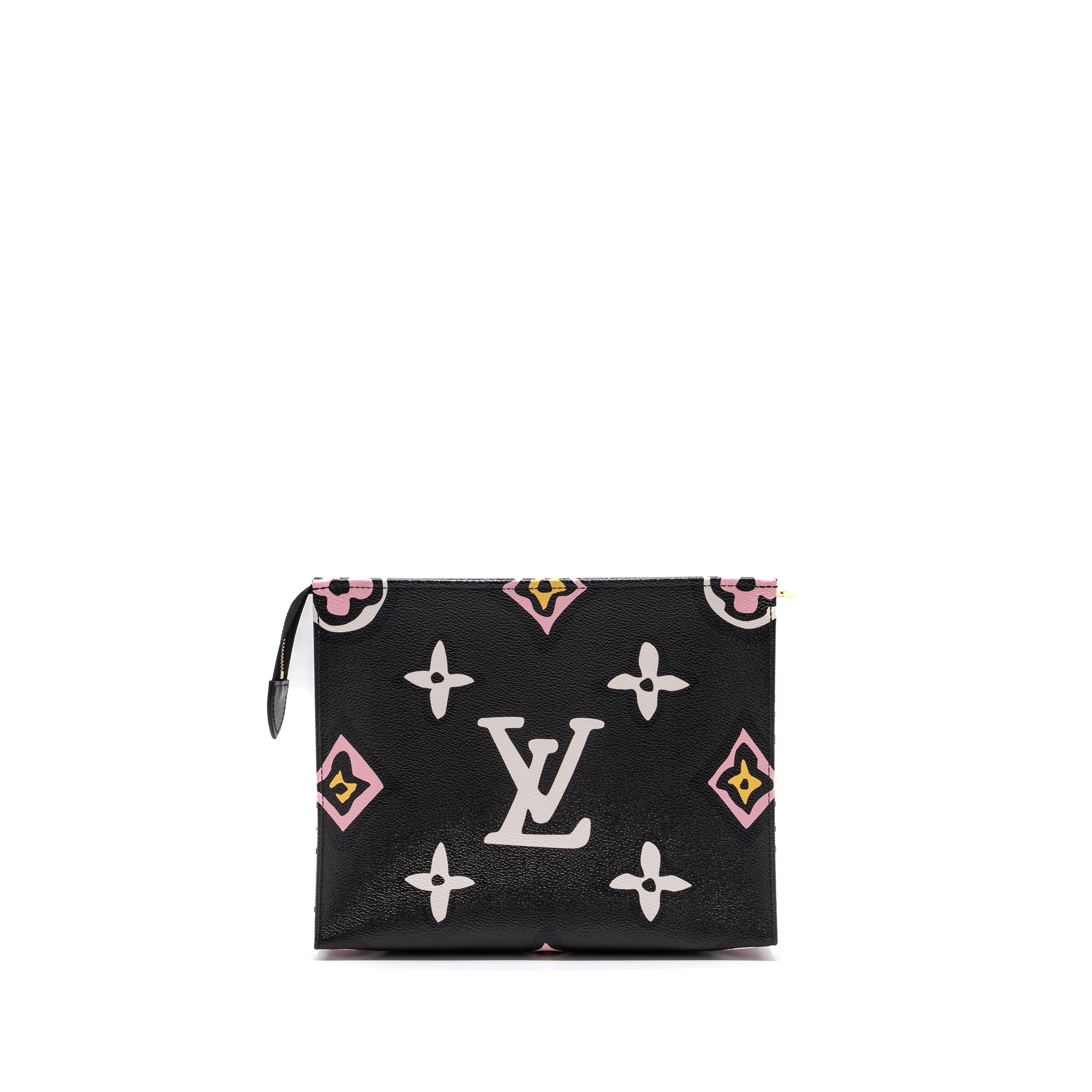LOUIS VUITTON WILD AT HEART TOILETRY POCHETTE CANVAS BLACK / WHITE/ PINK GHW