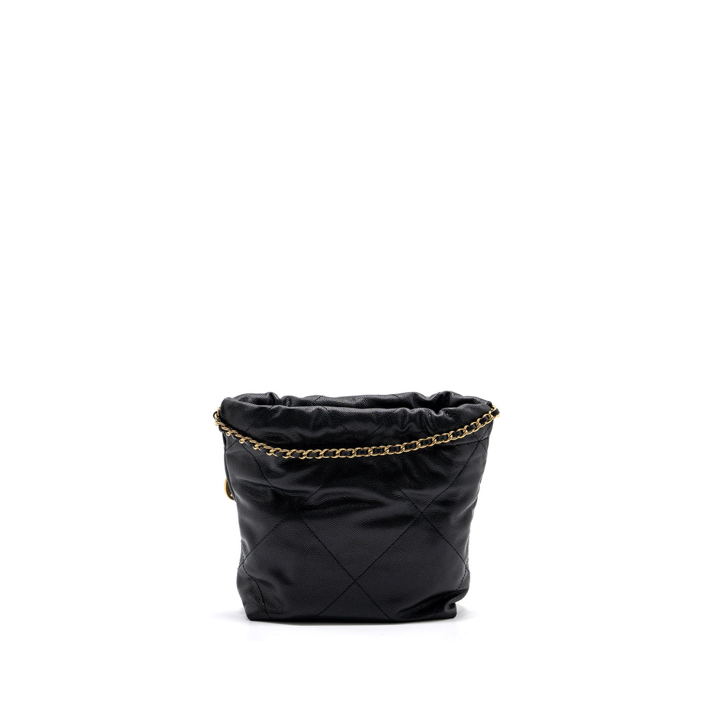 CHANEL MINI 22 BAG CAVIAR BLACK GHW (MICROCHIP)