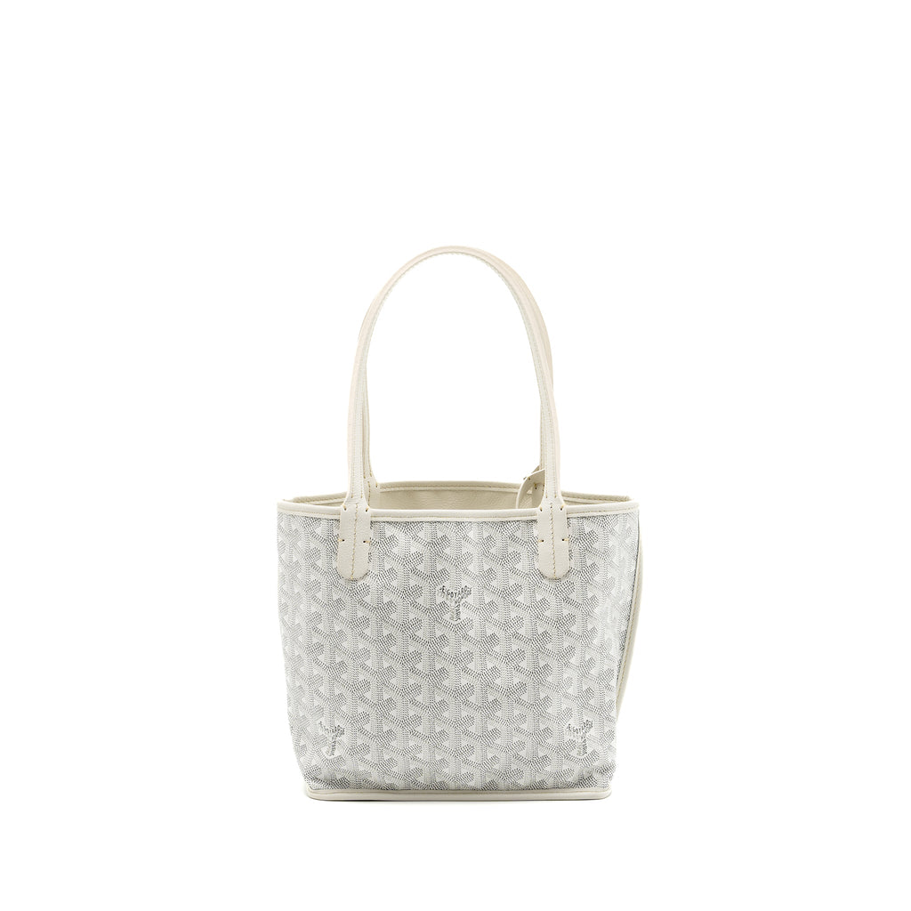 GOYARD MINI ANJOU TOTE BAG GOYARDINE CANVAS WHITE SHW