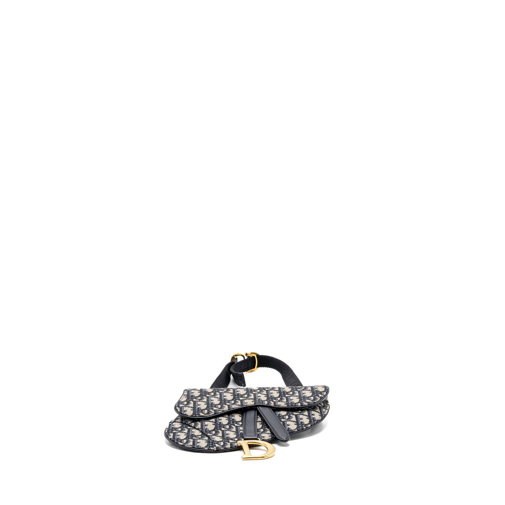 DIOR SADDLE BELT BAG BLUE DIOR OBLIQUE JACQUARD GHW