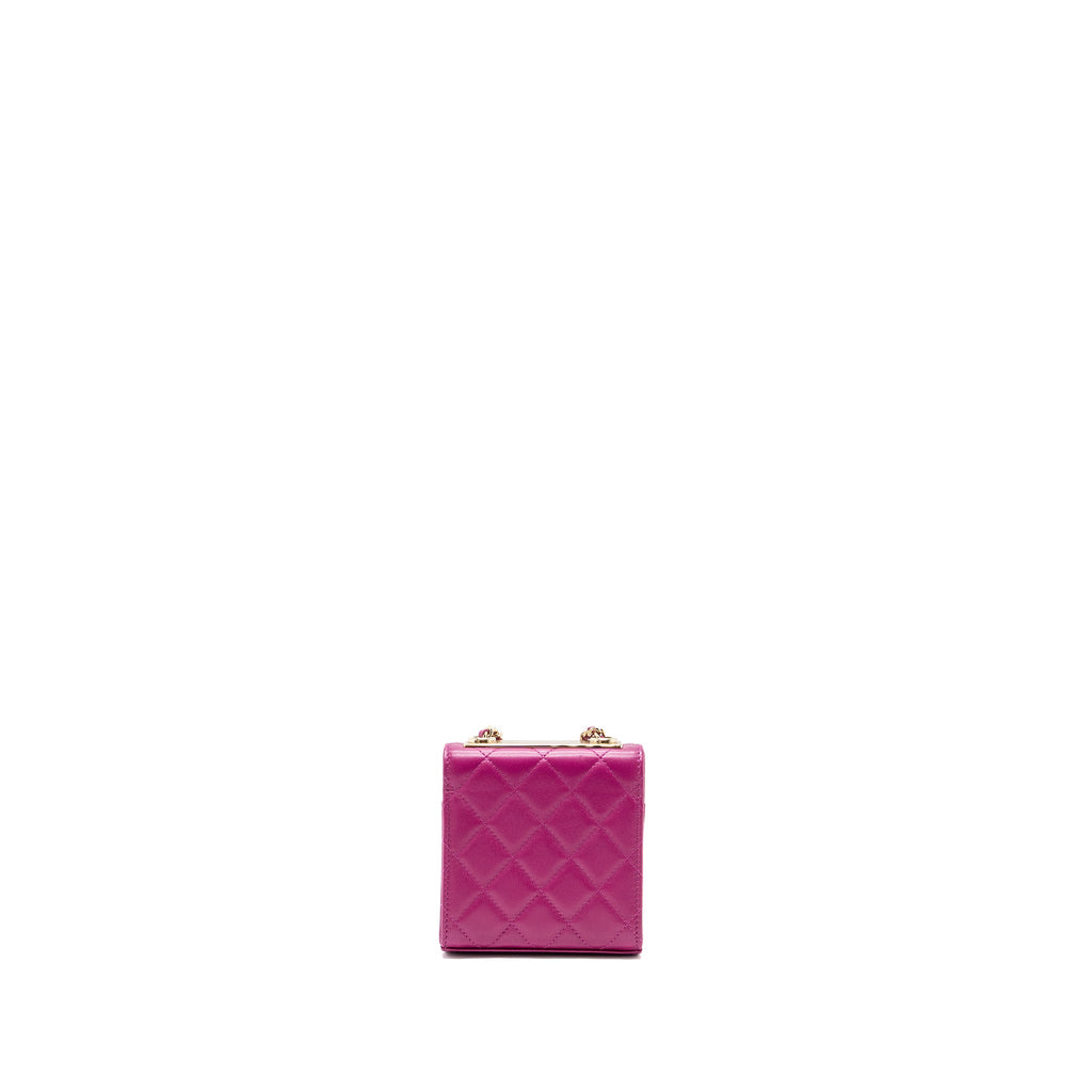 CHANEL MINI TRENDY CC CLUTCH LAMBSKIN PINK LGHW