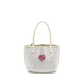 GOYARD MINI ANJOU TOTE BAG HEART GOYARDLINE CANVAS/LEATHER WHITE SHW
