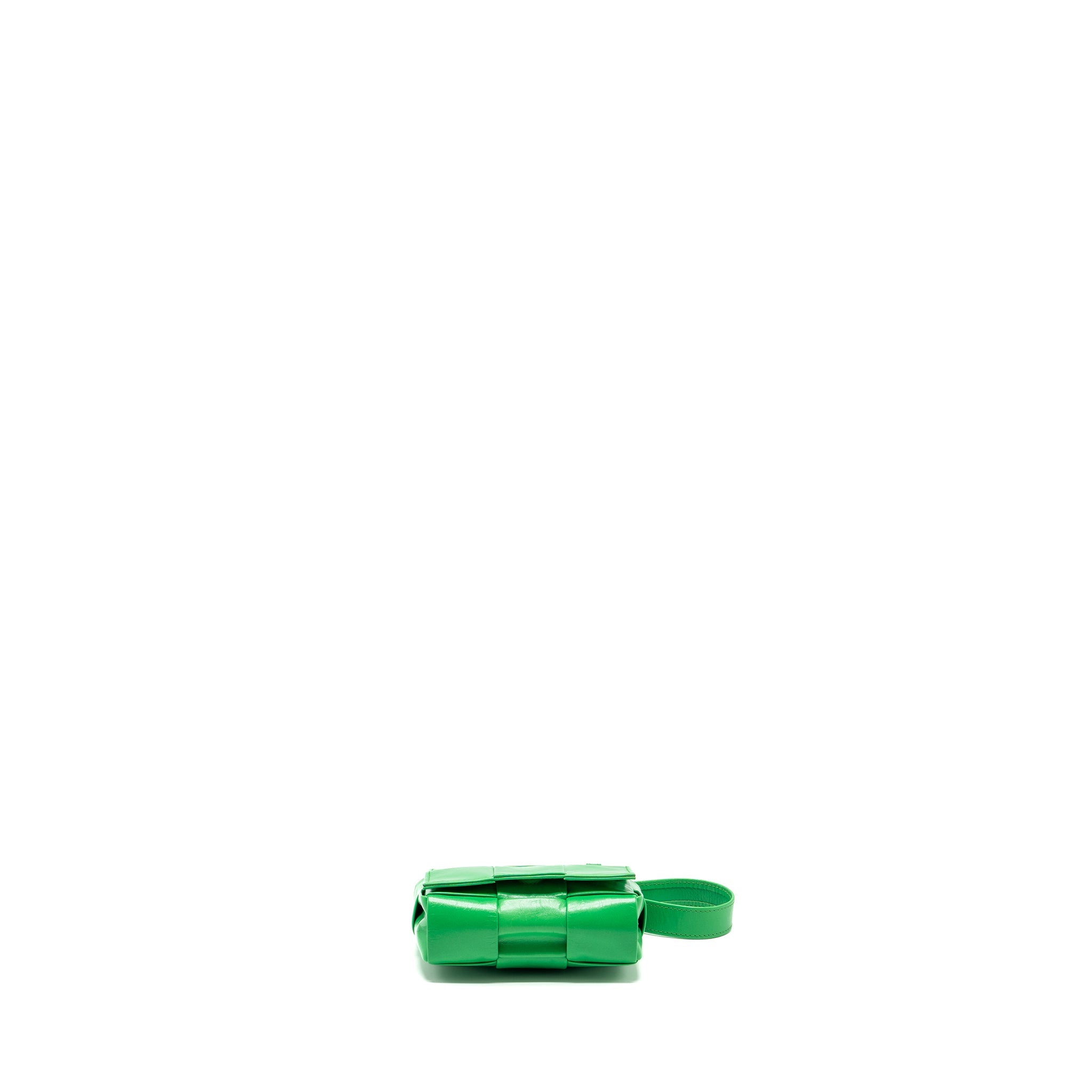 BOTTEGA VENETA INTRECCIO CASSETTE MINI BAG LAMBSKIN GREEN