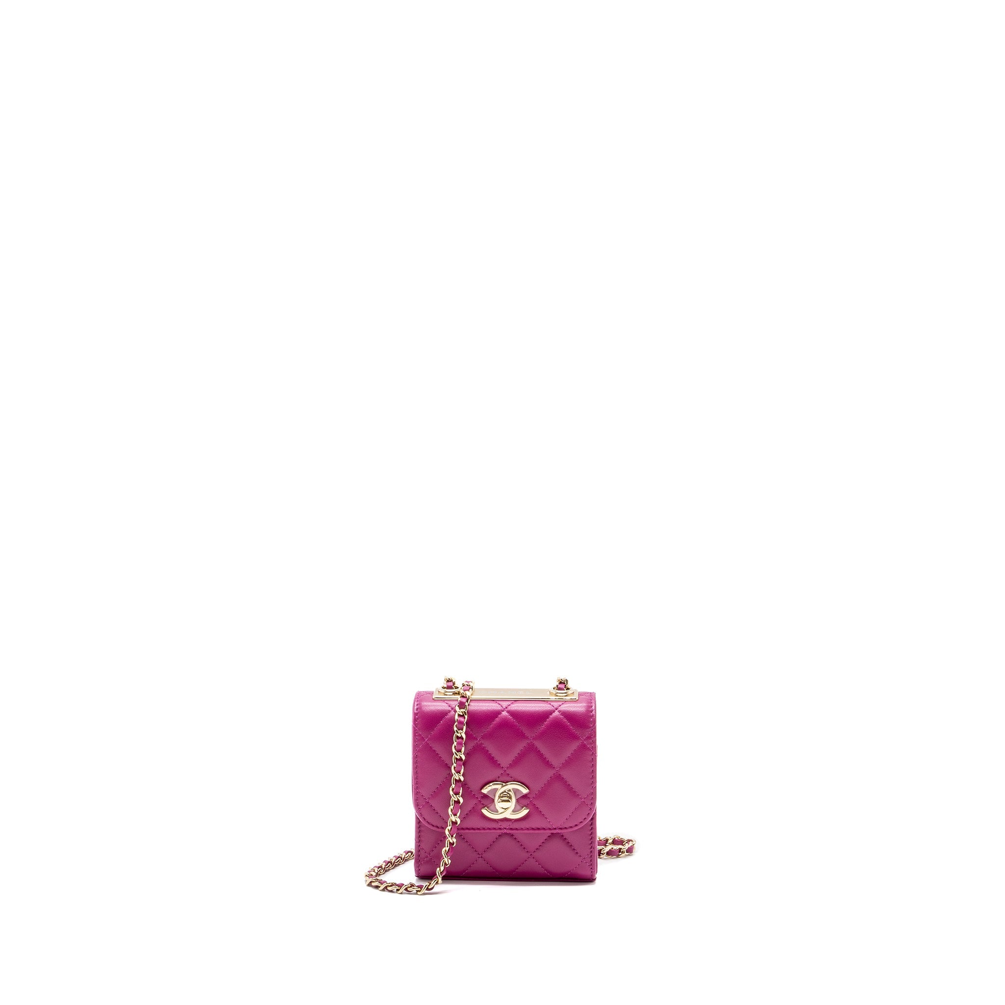 CHANEL MINI TRENDY CC CLUTCH LAMBSKIN PINK LGHW