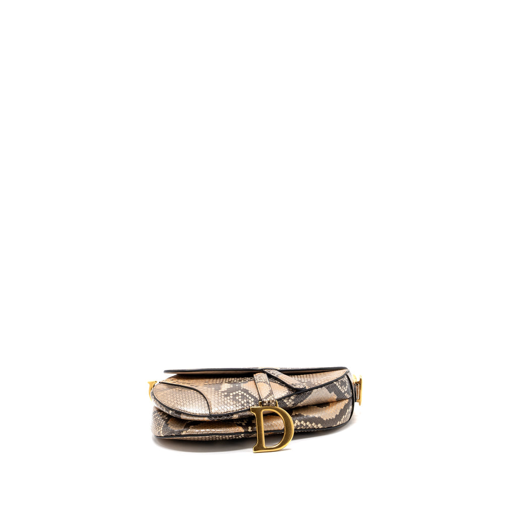 DIOR MEDIUM SADDLE BAG PYTHON MULTICOLOR GHW