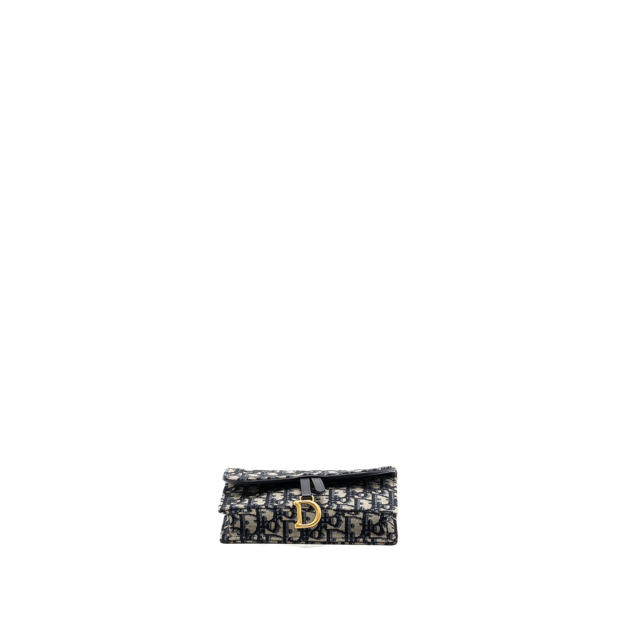 DIOR SADDLE BELT BAG BLUE OBLIQUE JACQUARD CANVAS GHW