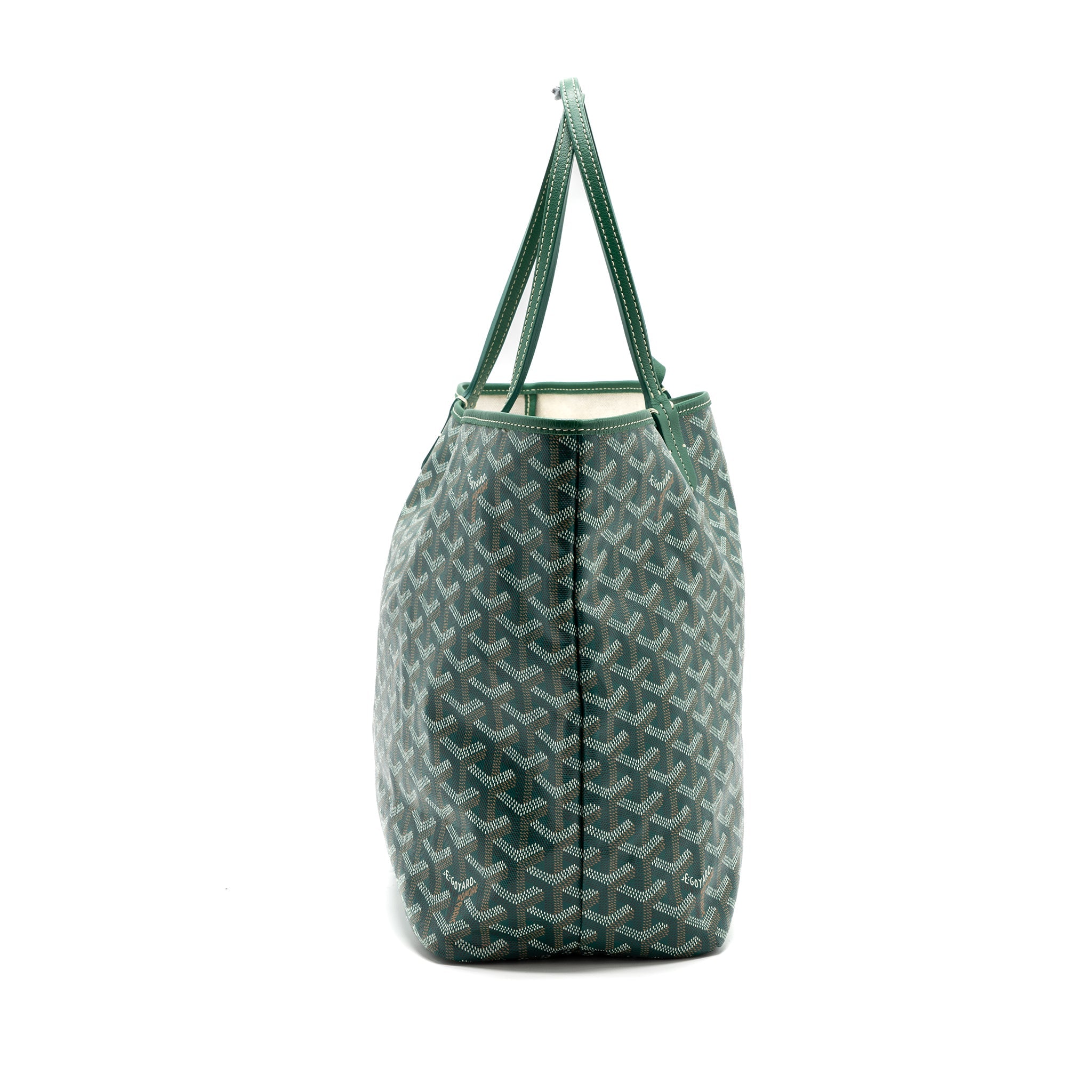 GOYARD SAINT LOUIS PM TOTE BAG GOYARDINE CANVAS GREEN SHW