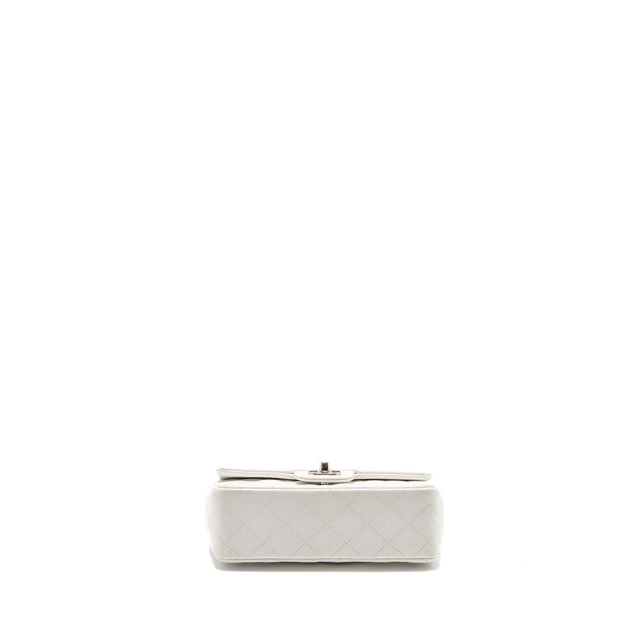 CHANEL MINI RECTANGULAR BAG FLAP BAG CAVIAR WHITE SHW